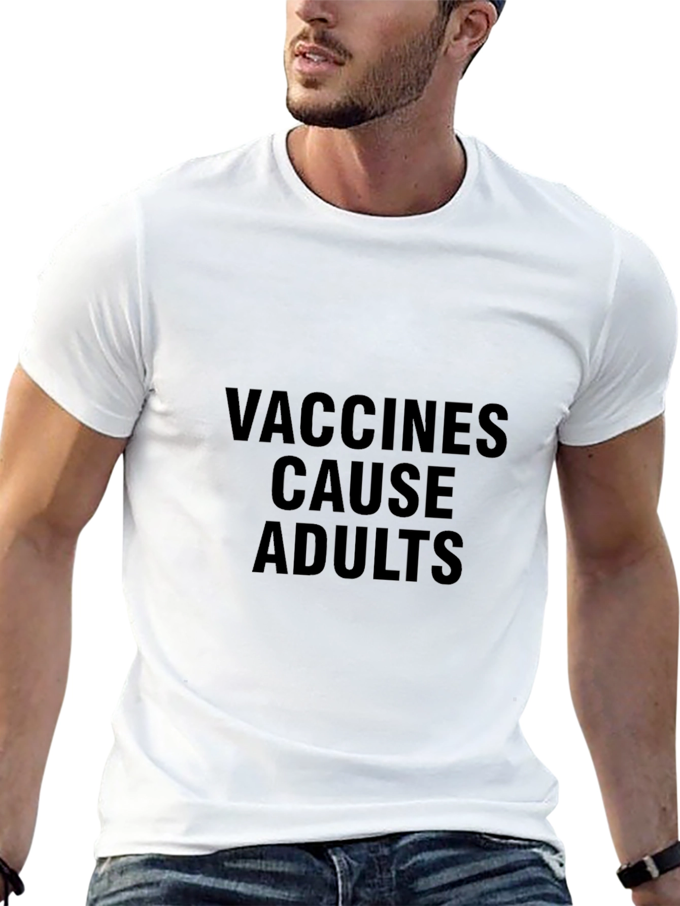 Black Vaccines Cause Adults T-Shirt - Funny Sarcastic Tee view 13