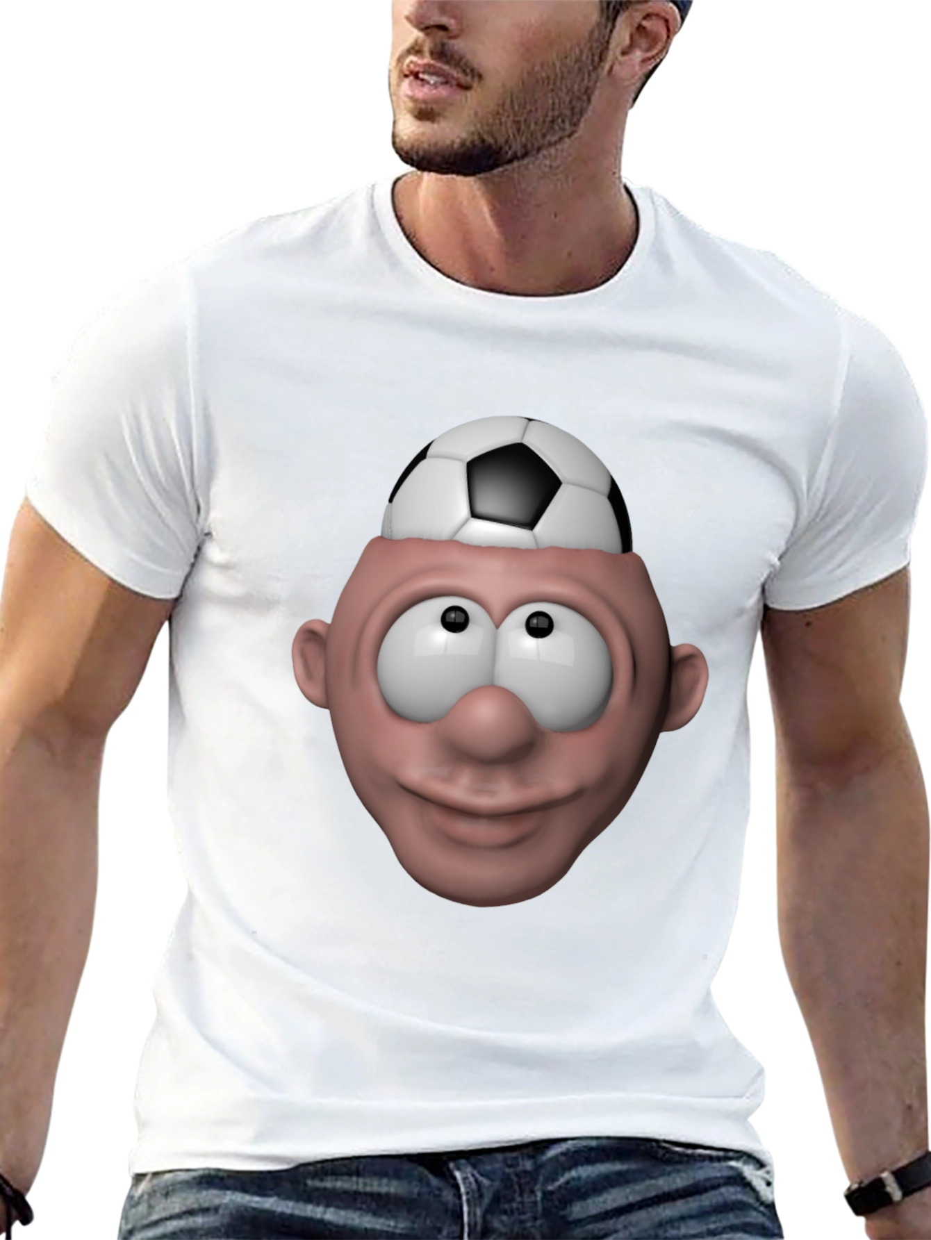 Black Soccer Brain T-Shirt - Funny Graphic Tee view 13