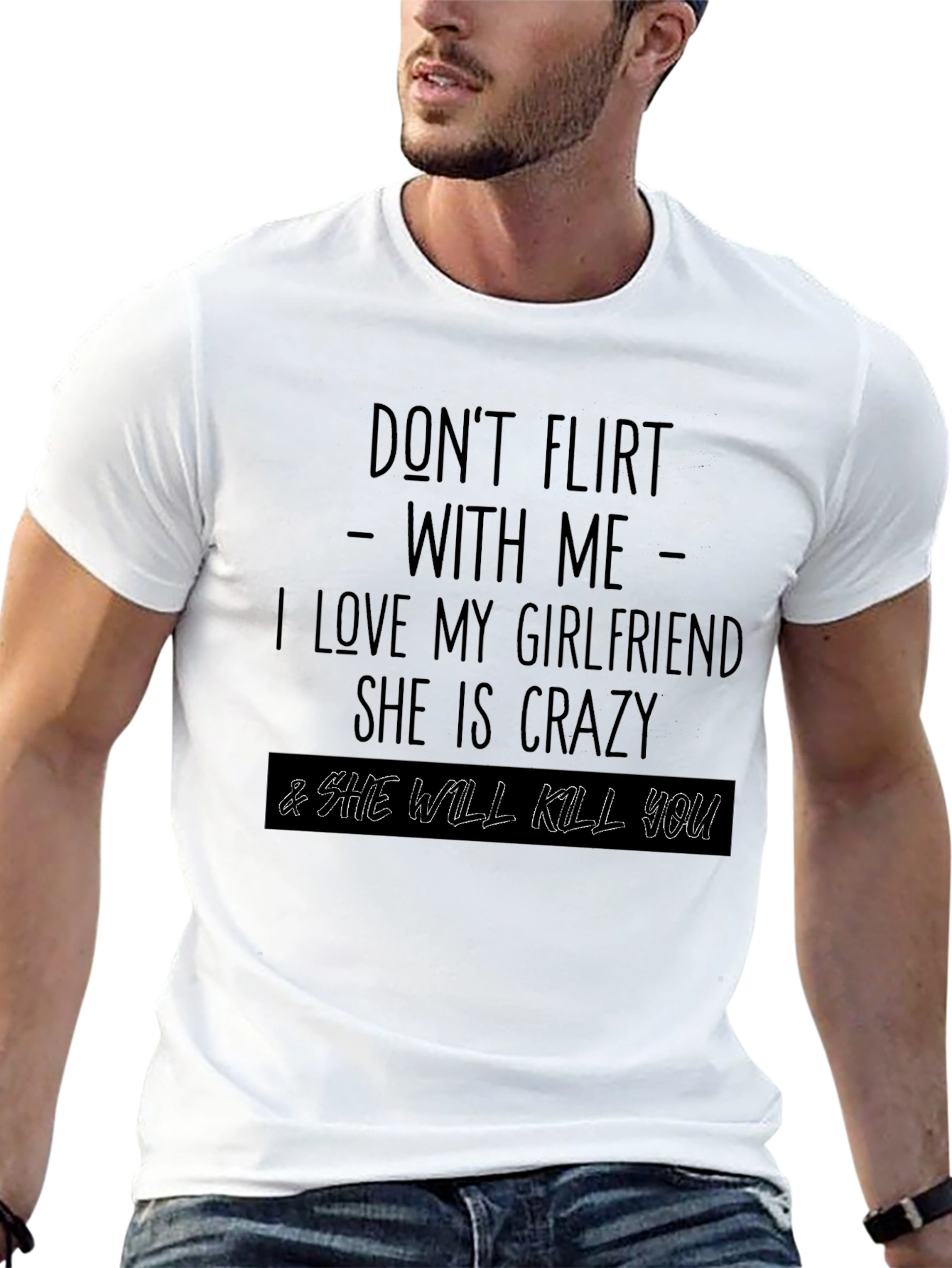 Black Don't Flirt With Me Graphic Tee view 13