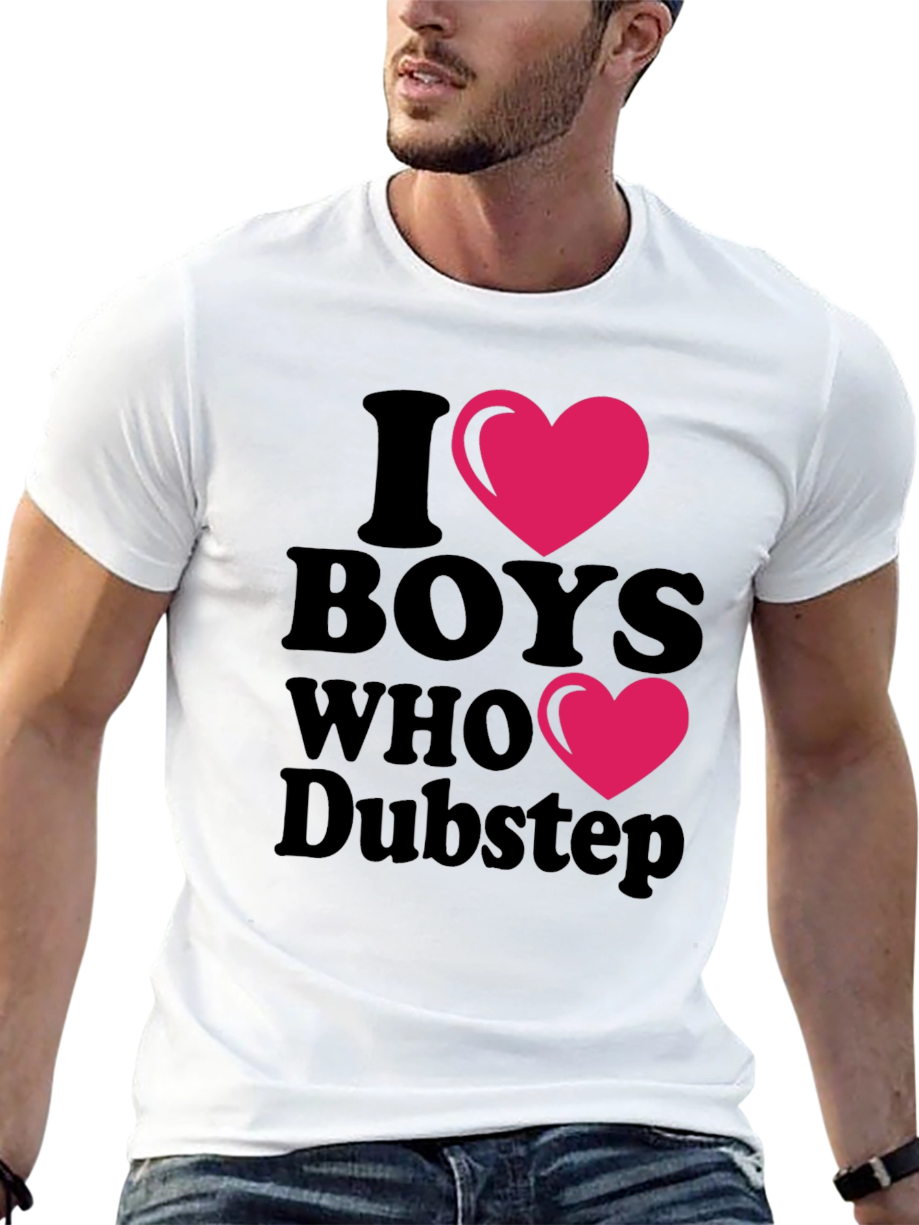 Black I Heart Boys Who Dubstep Black T-Shirt view 13