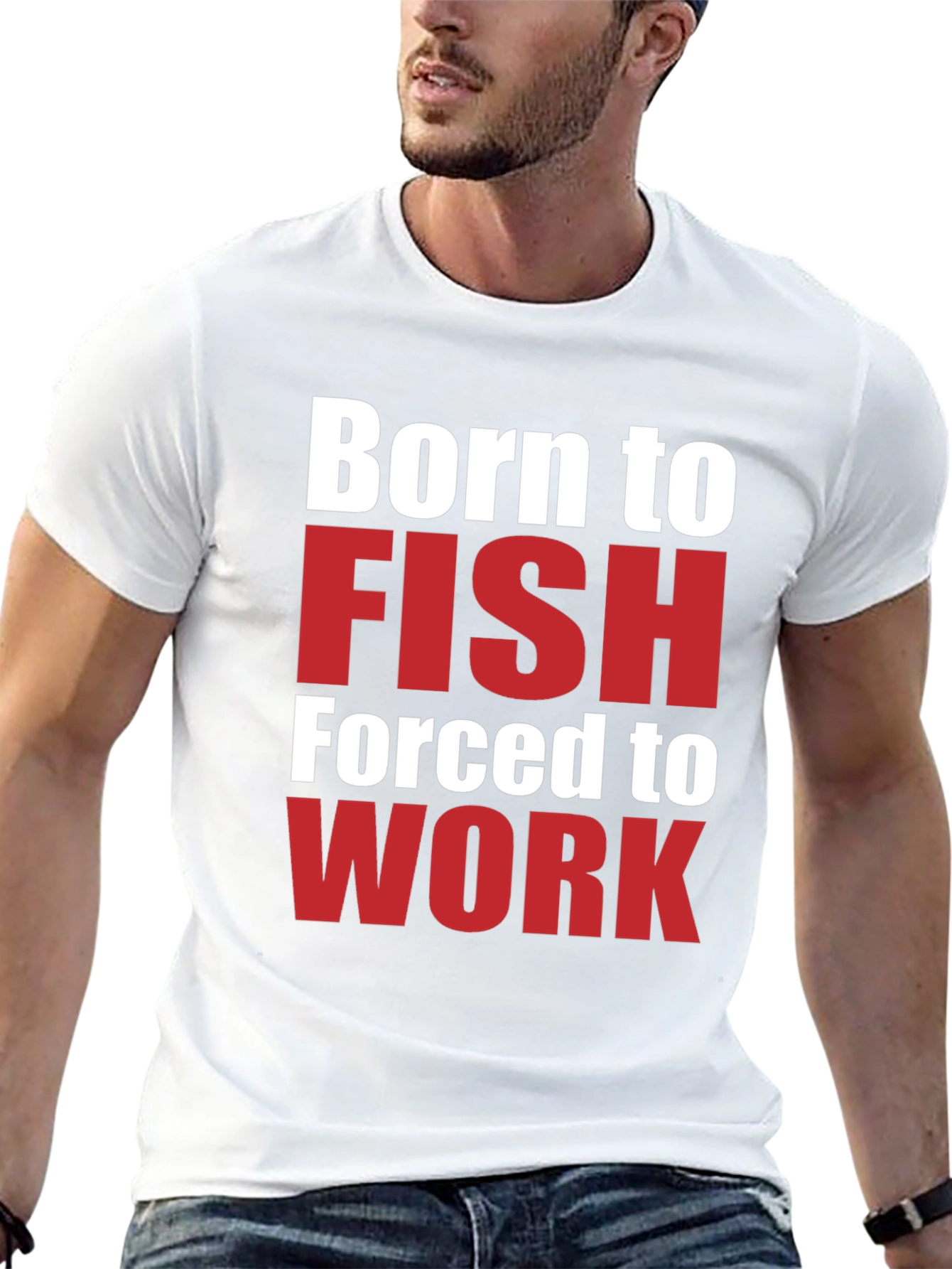 Black Born to Fish T-Shirt - Funny Fishing Lover Tee view 13