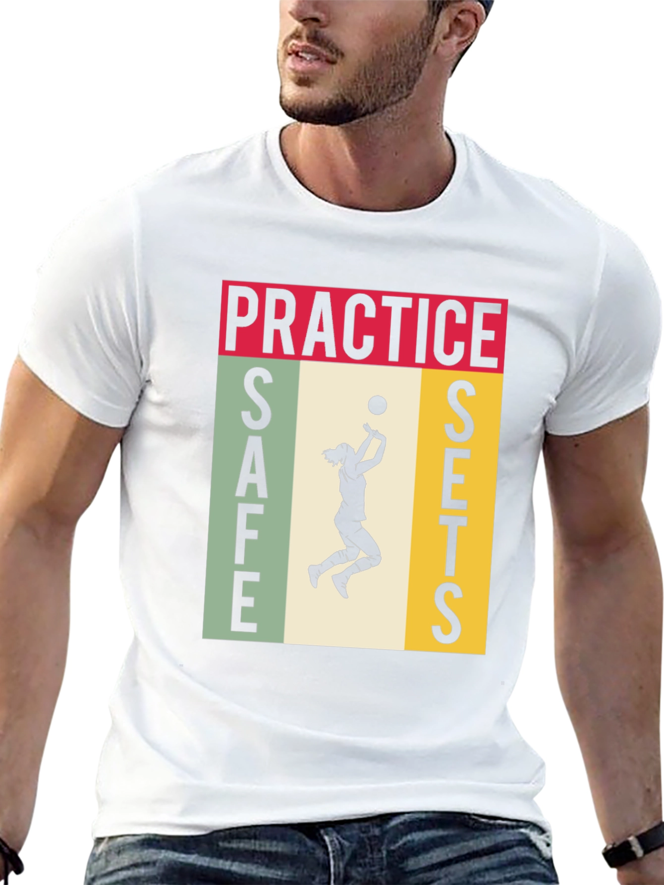 Black Practice Safe Sets Volleyball Graphic Tee view 13