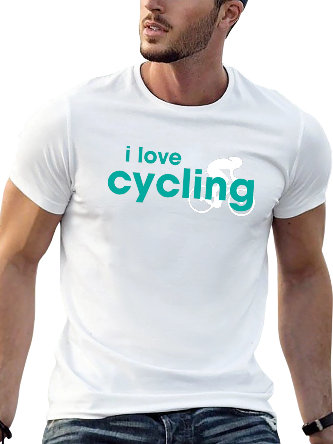 Black I Love Cycling Graphic T-Shirt - Black view 13