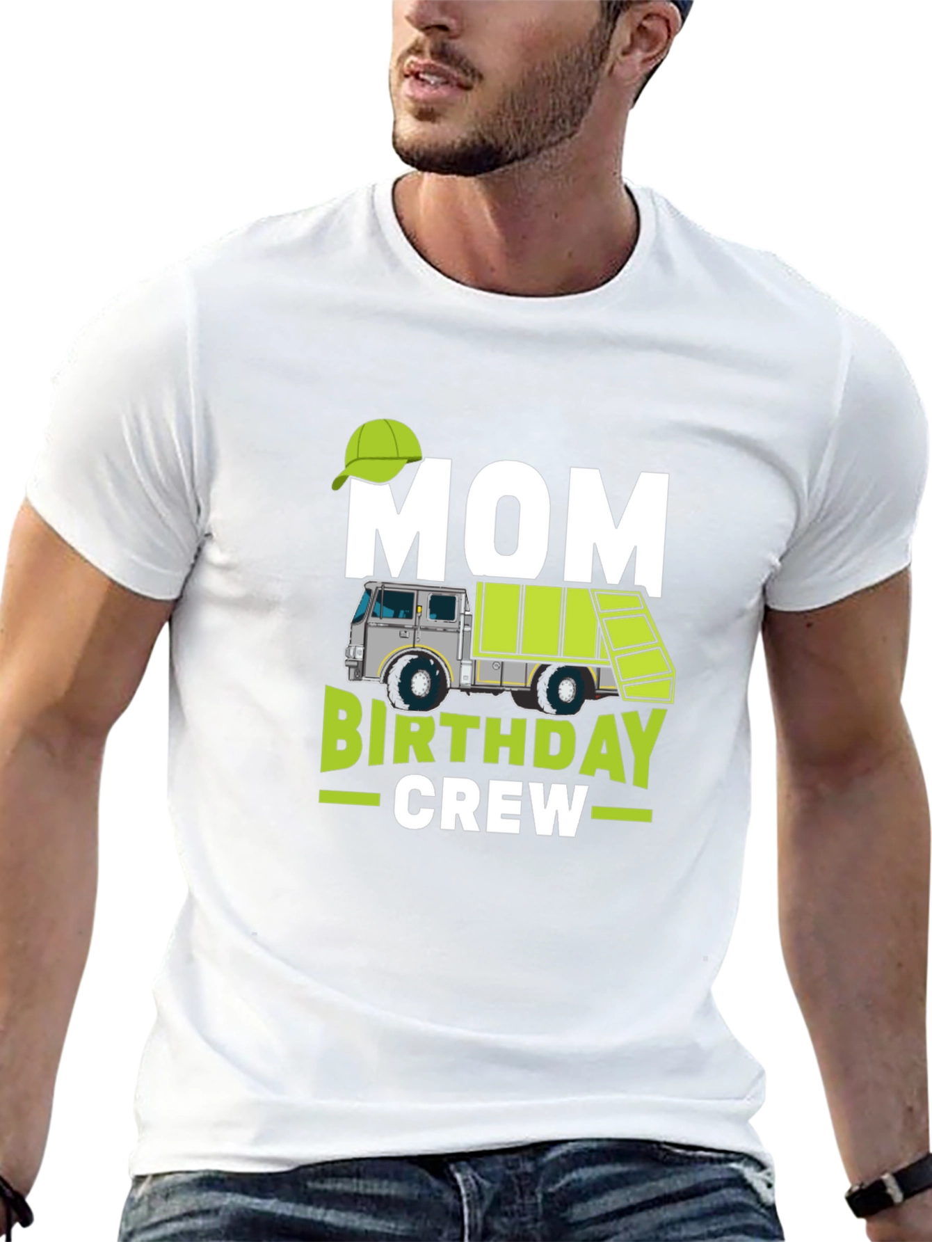 Black Mom Birthday Crew Garbage Truck T-Shirt view 13