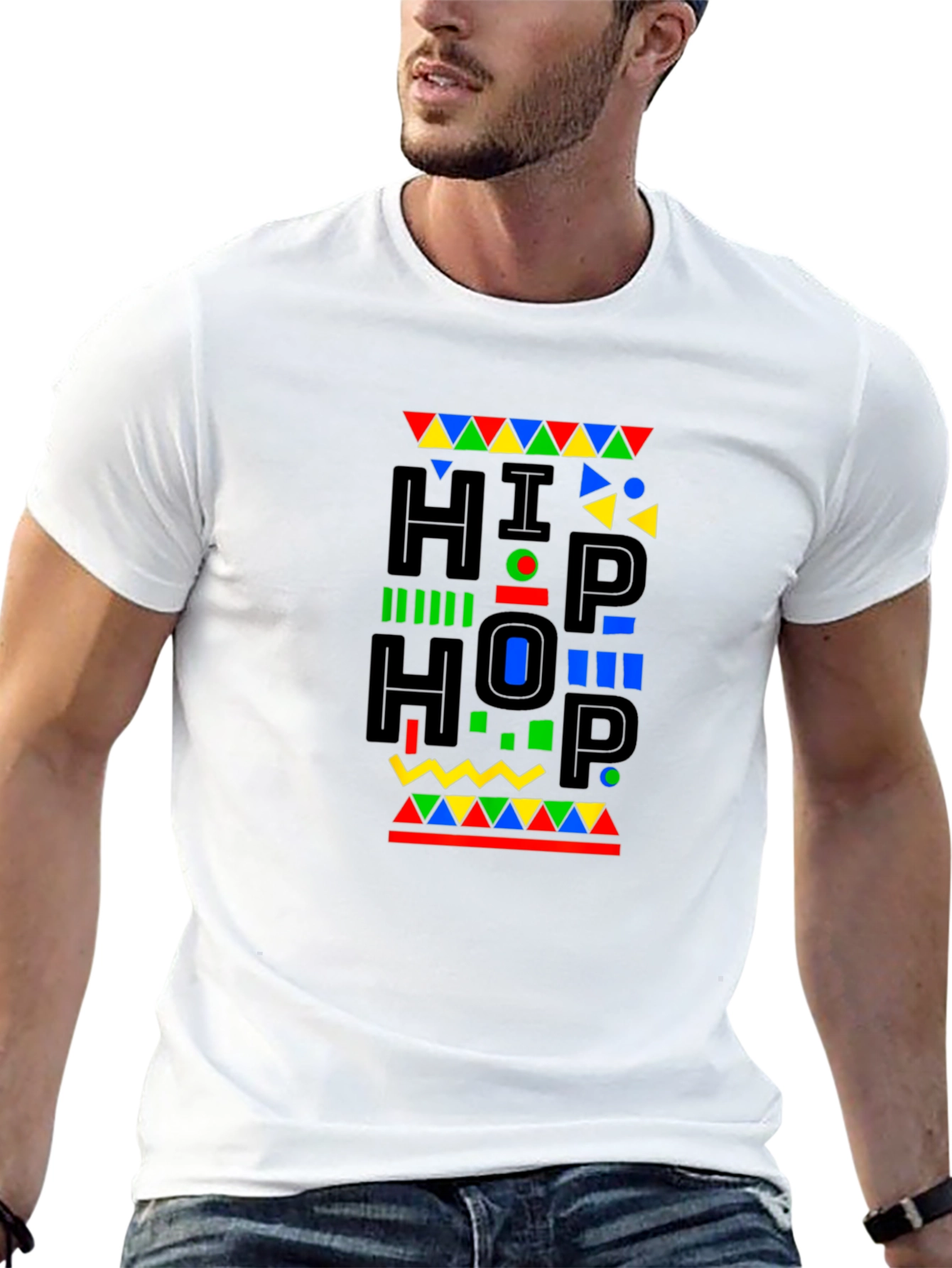 Black Retro Hip Hop Graphic Black T-Shirt view 13