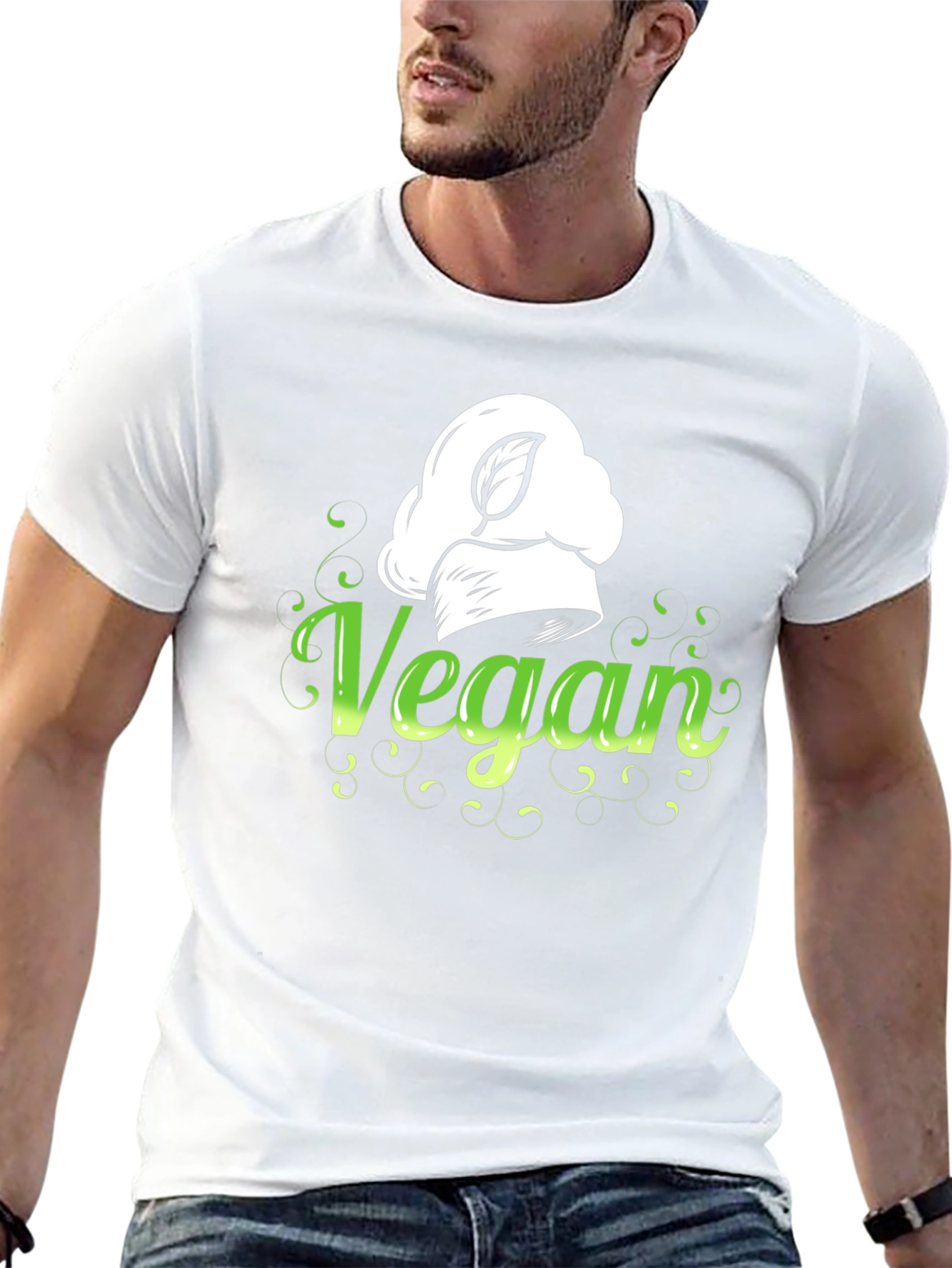 Black Vegan Chef Hat Graphic Tee - Stylish & Comfortable view 13