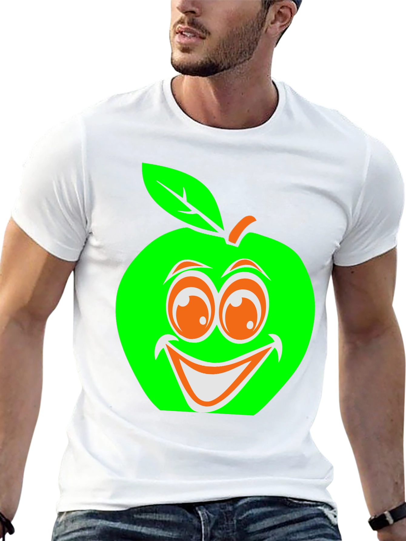 Black Funny Apple Graphic T-Shirt view 13