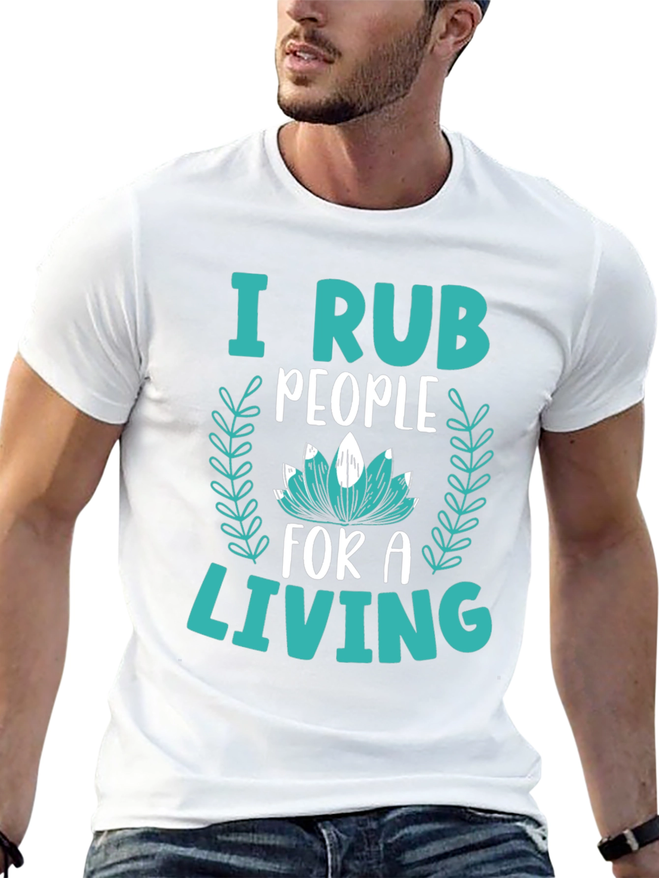 Black I Rub People For A Living Graphic Tee view 13