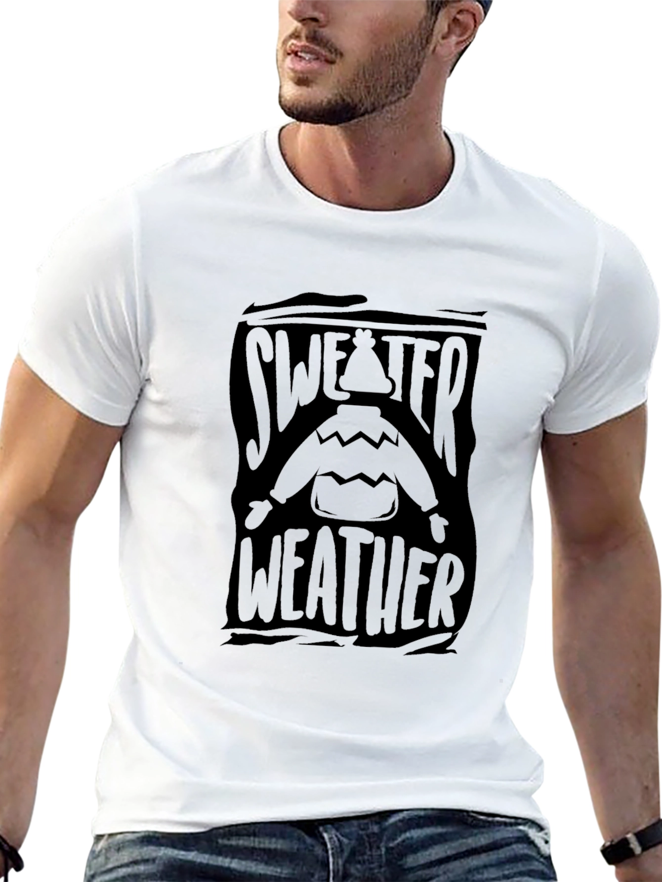 Black Sweater Weather T-Shirt - Black Graphic Tee view 13