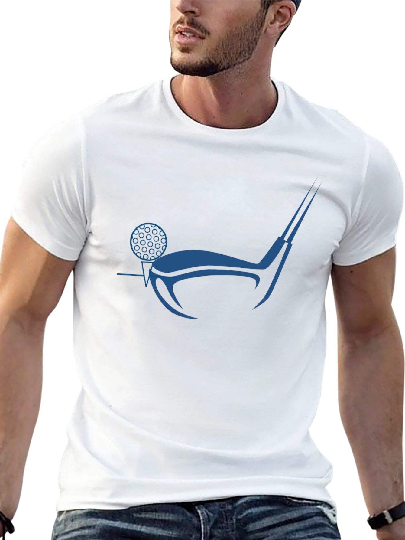 Black Golf Club & Ball Graphic Tee - Cool Sporty Design view 13