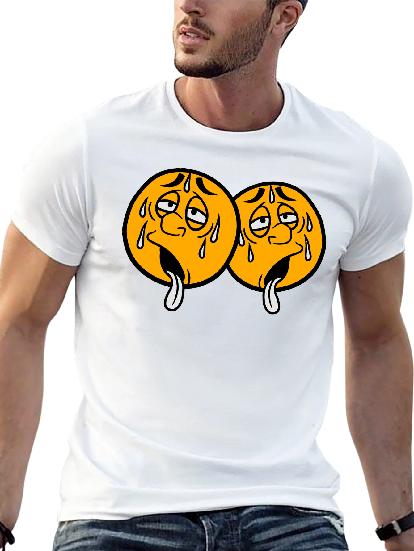 Black Emoji Faces Graphic T-Shirt view 13