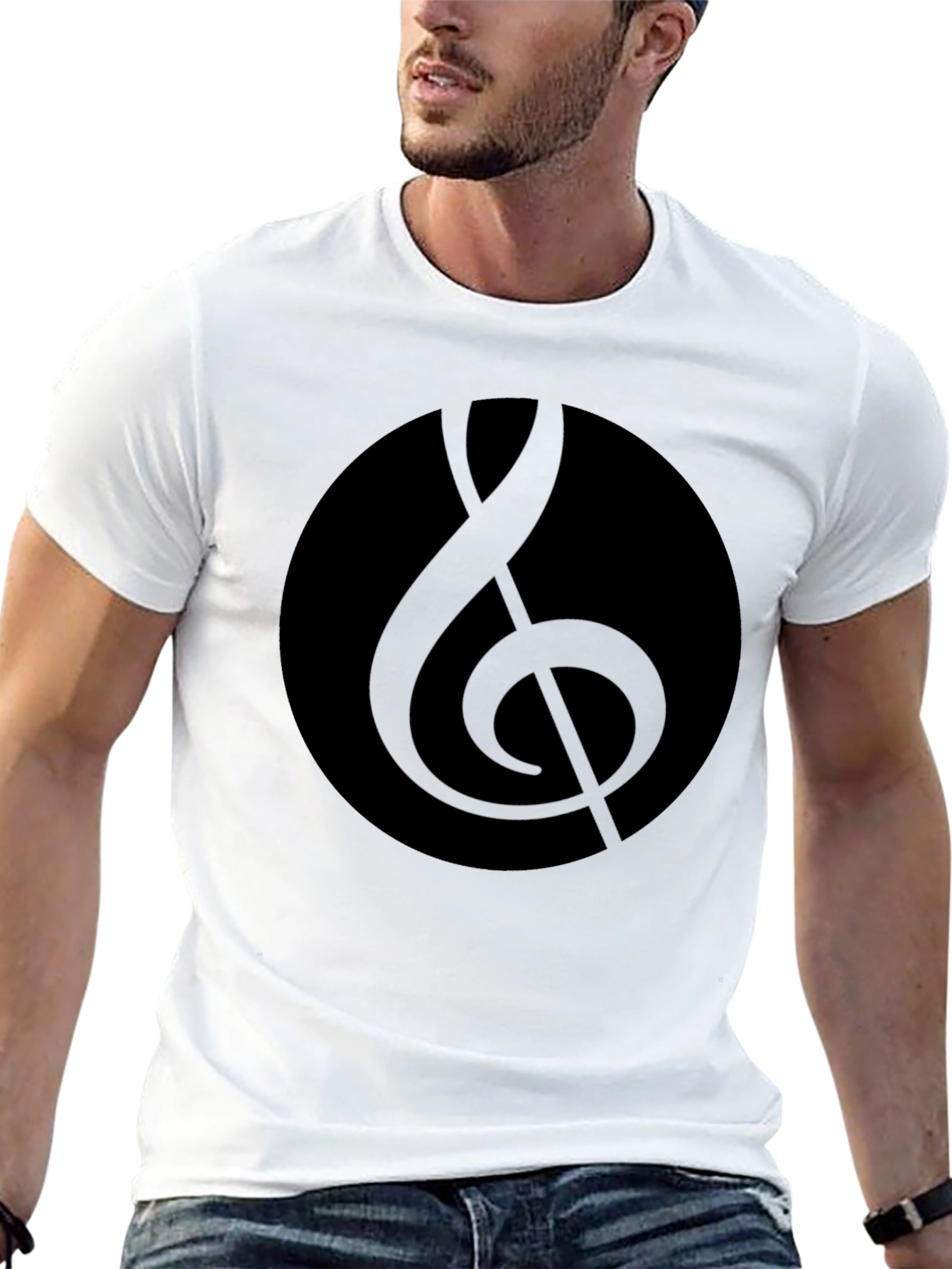 Black Black Music Note T-Shirt - Stylish and Comfortable view 13