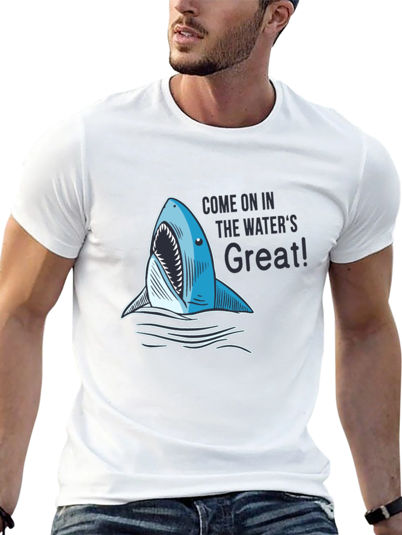Black Shark Bite Tee - Come On In T-Shirt view 13