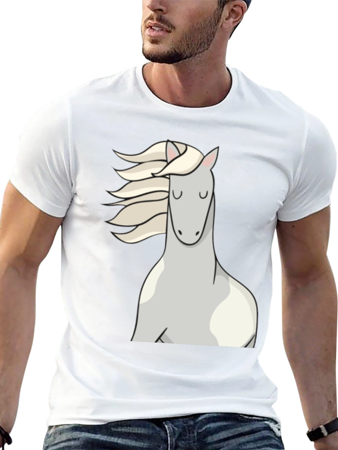 Black Horse Graphic Black T-Shirt view 13