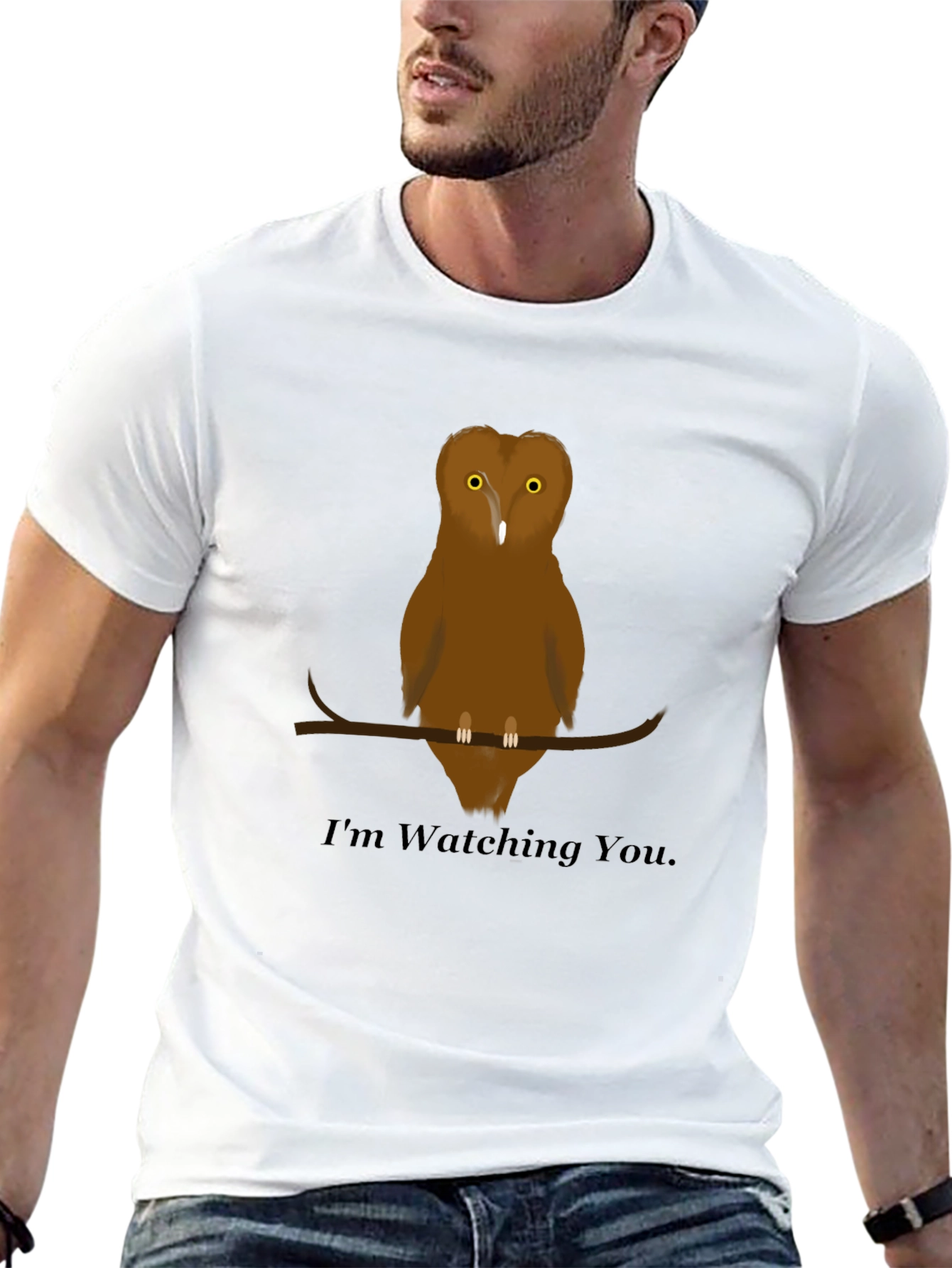 Black Owl Graphic Tee - I'm Watching You view 13