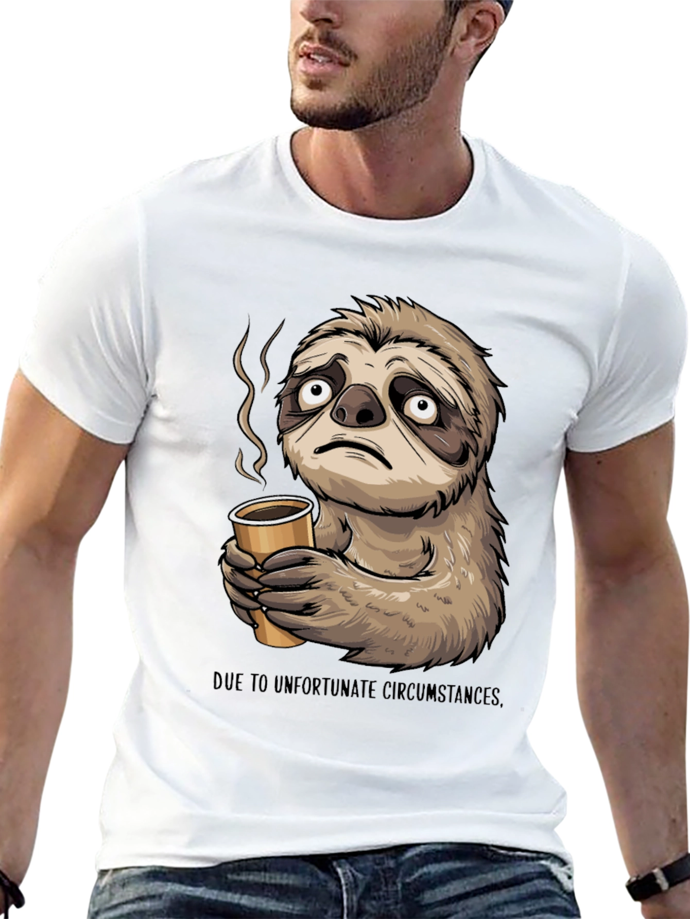 Black Sloth Coffee T-Shirt - Unfortunate Circumstances view 13
