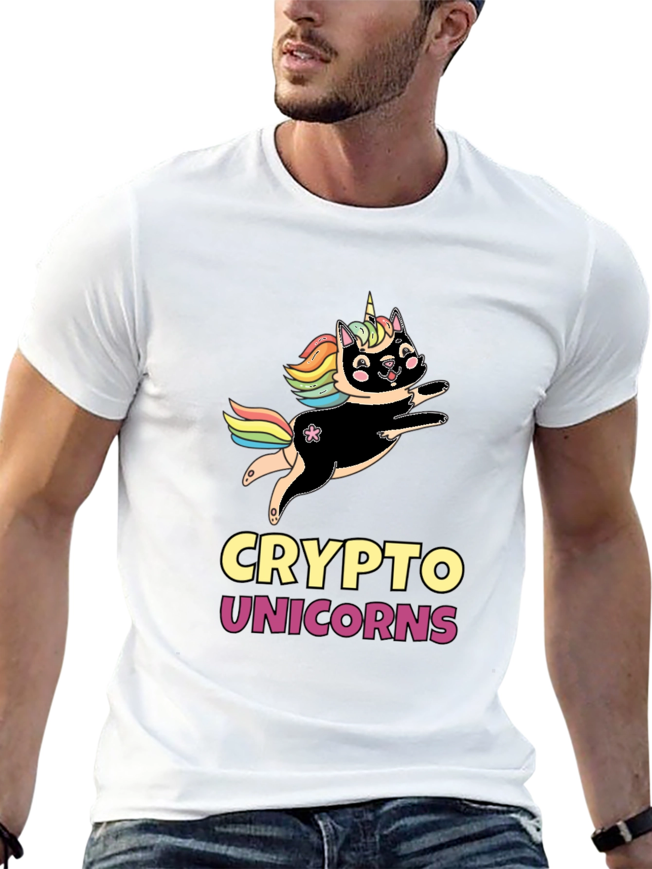 Black Crypto Unicorns Black T-Shirt view 13