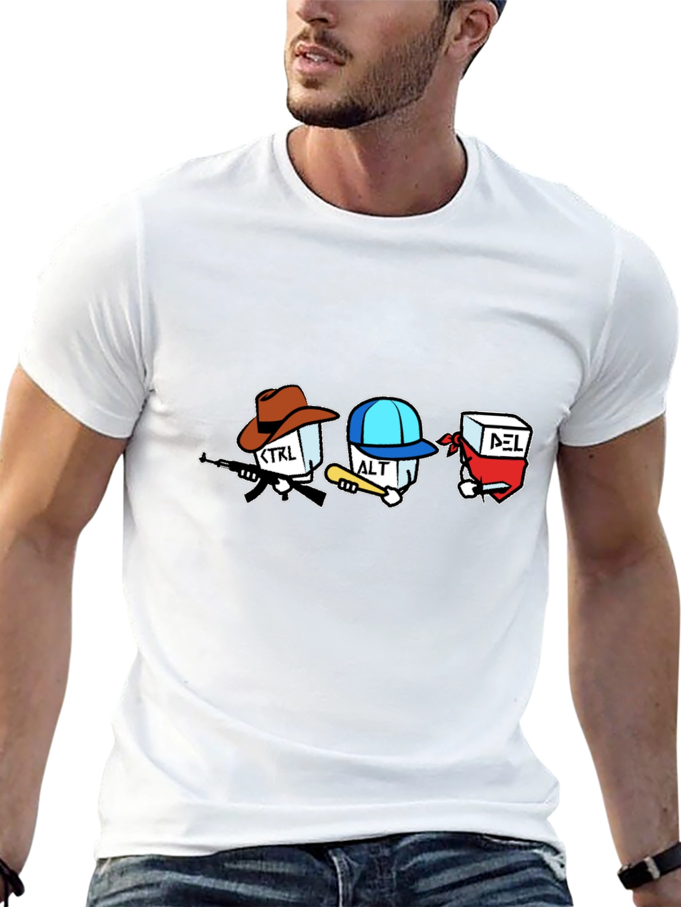 Black Ctrl Alt Delete Funny T-Shirt view 13