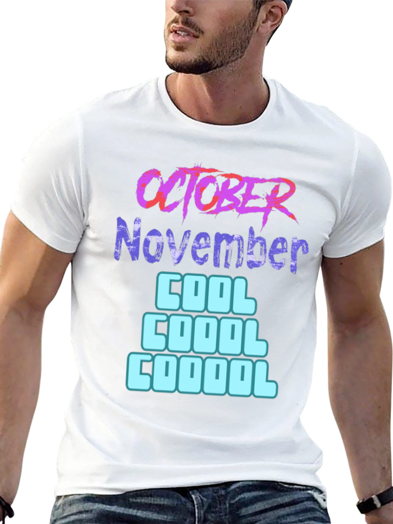 Black October November Cool Graphic T-Shirt view 13
