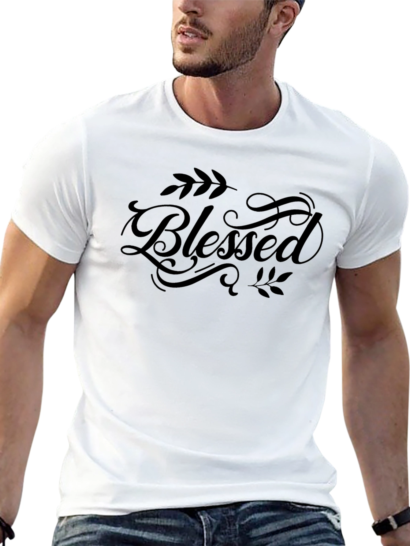Black Blessed Graphic Tee - Stylish Comfort Fit T-Shirt view 13