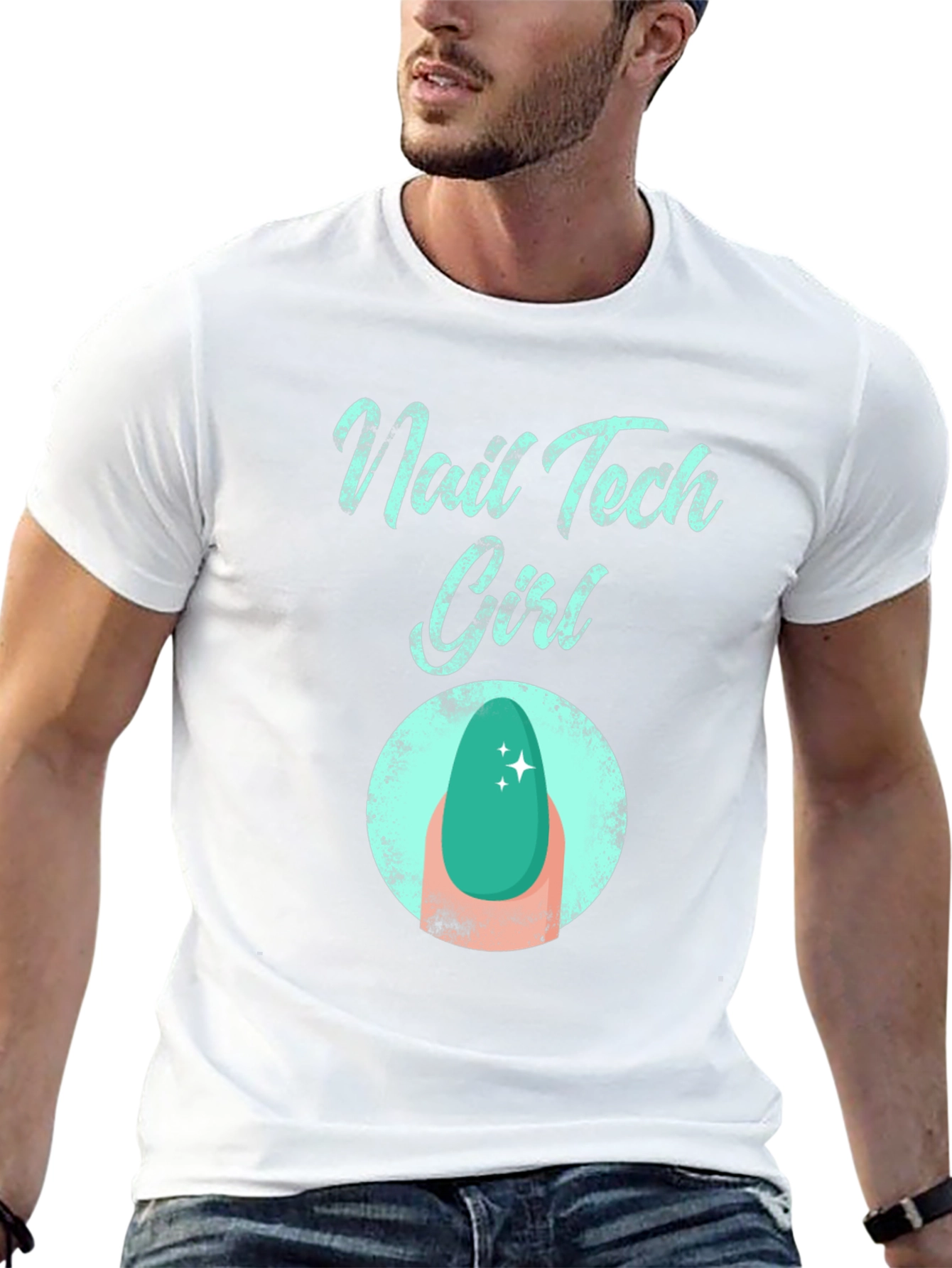 Black Nail Tech Girl T-Shirt - Fashionable Graphic Tee view 13