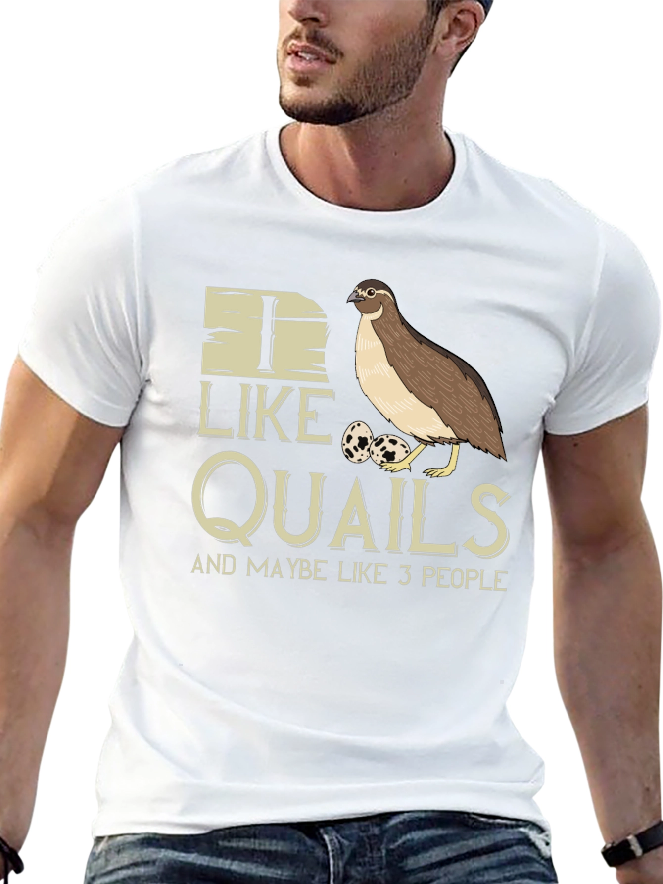 Black I Like Quails and Maybe Like 3 People T-Shirt view 13