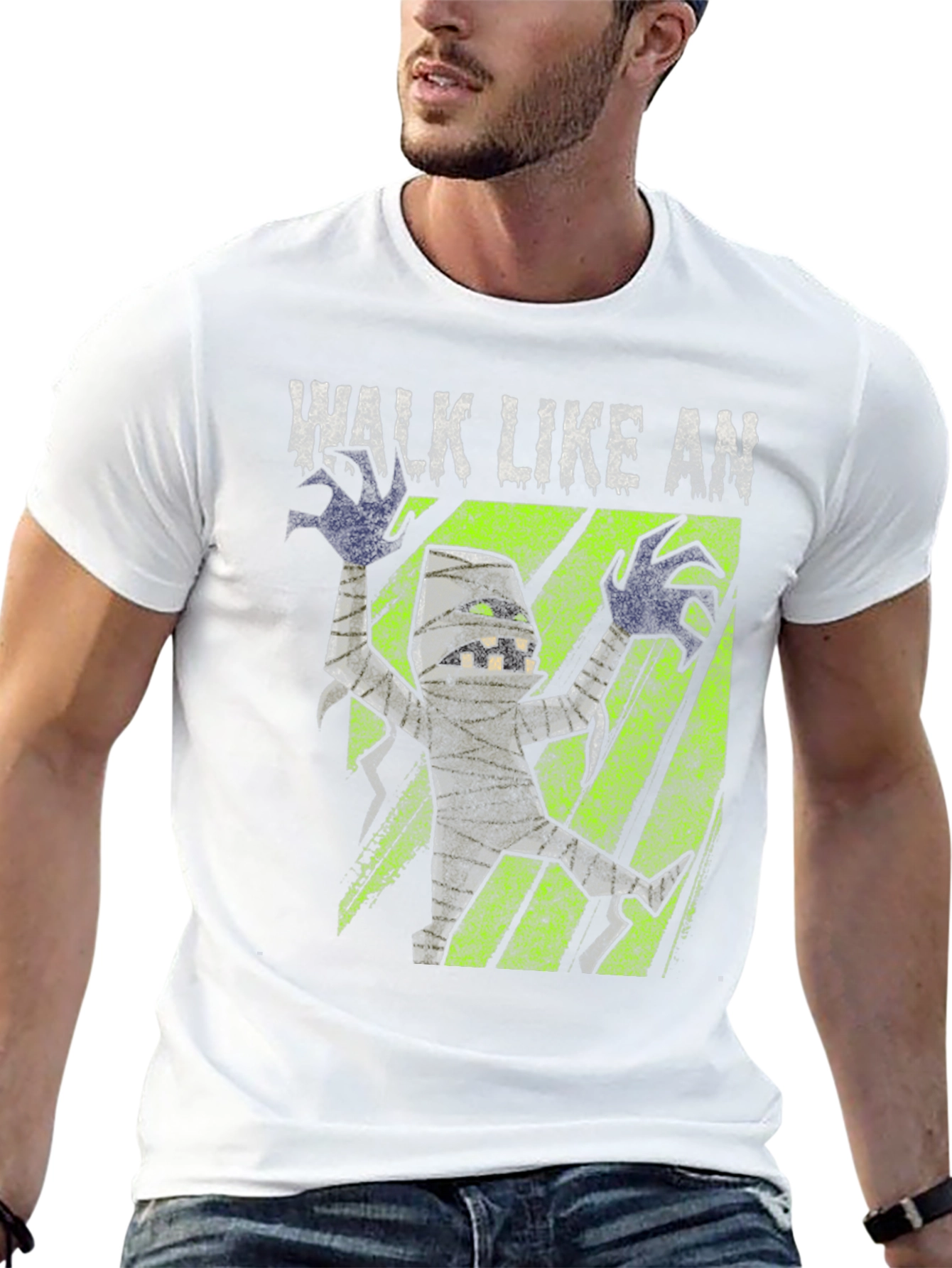 Black Walk Like An Egyptian Mummy Graphic T-Shirt view 13