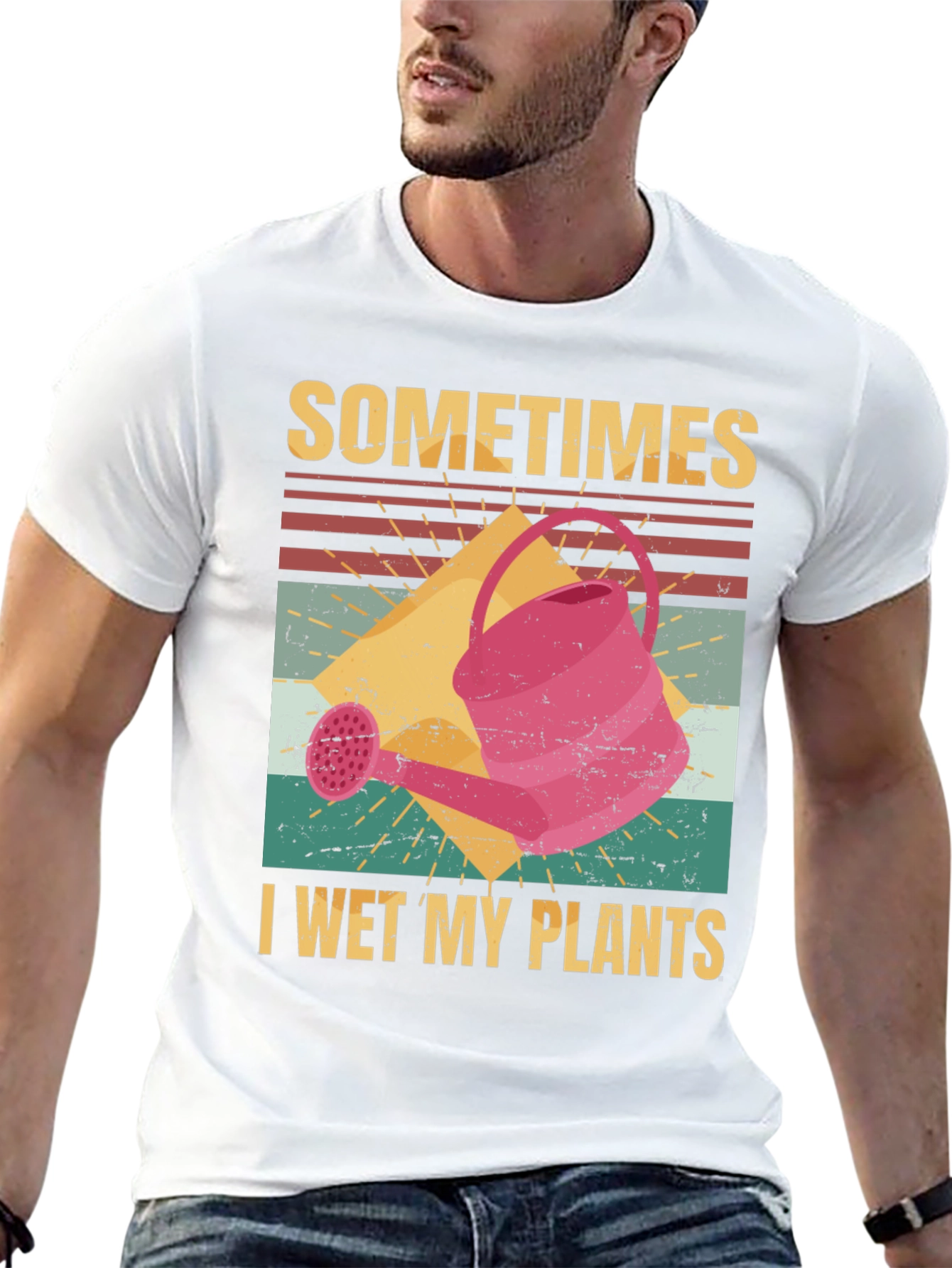 Black Funny Gardening T-Shirt - I Wet My Plants view 13