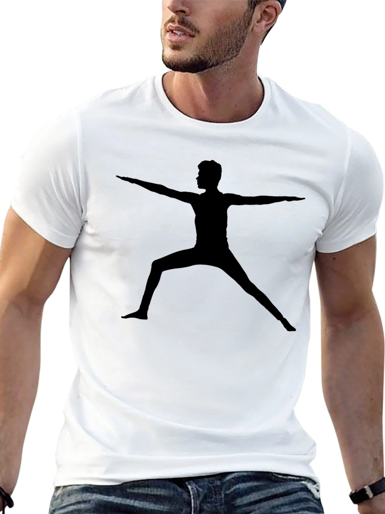 Black Yoga Pose Graphic Tee - Soft Cotton Blend view 13