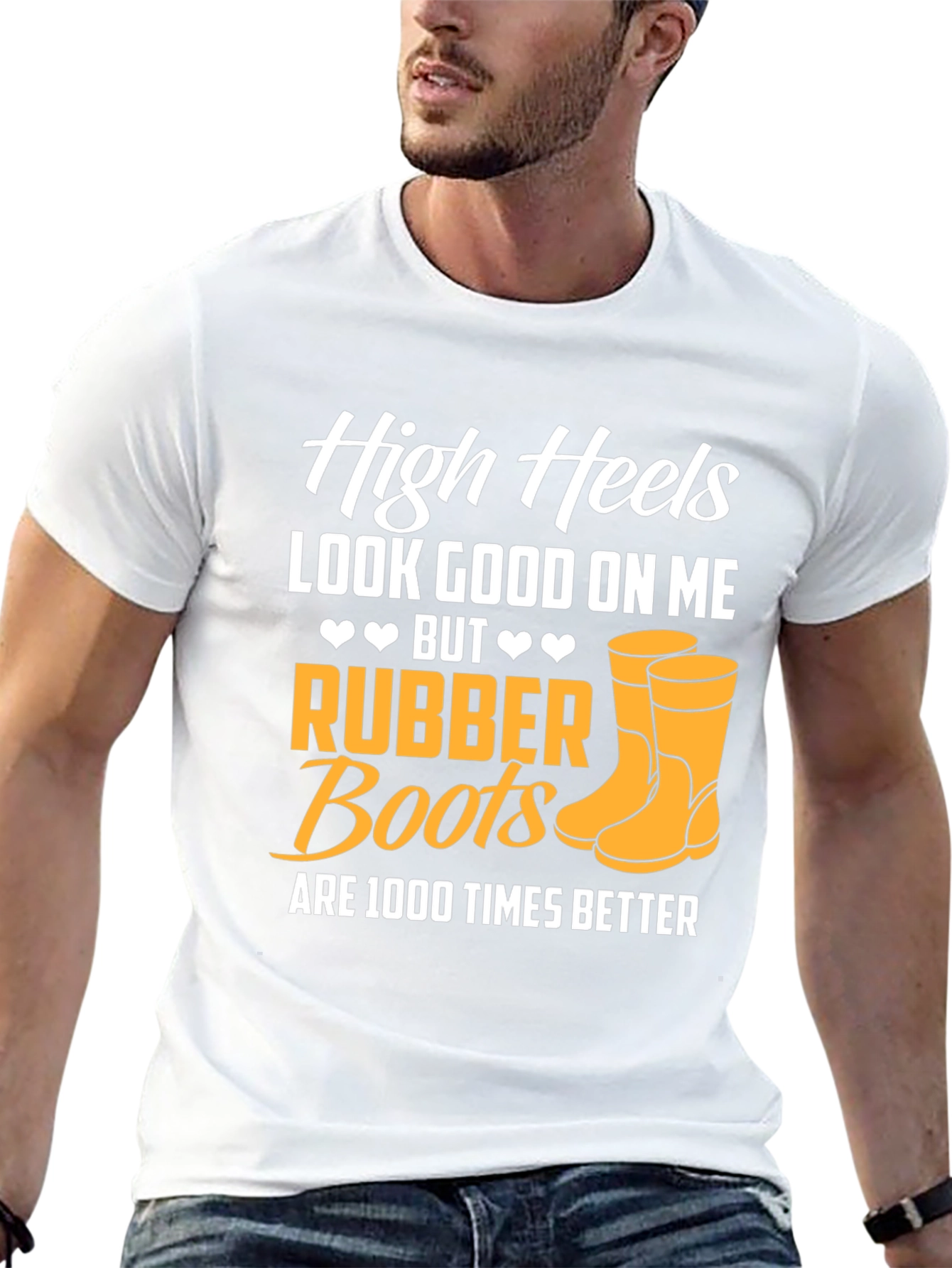 Black Rubber Boots Graphic T-Shirt view 13