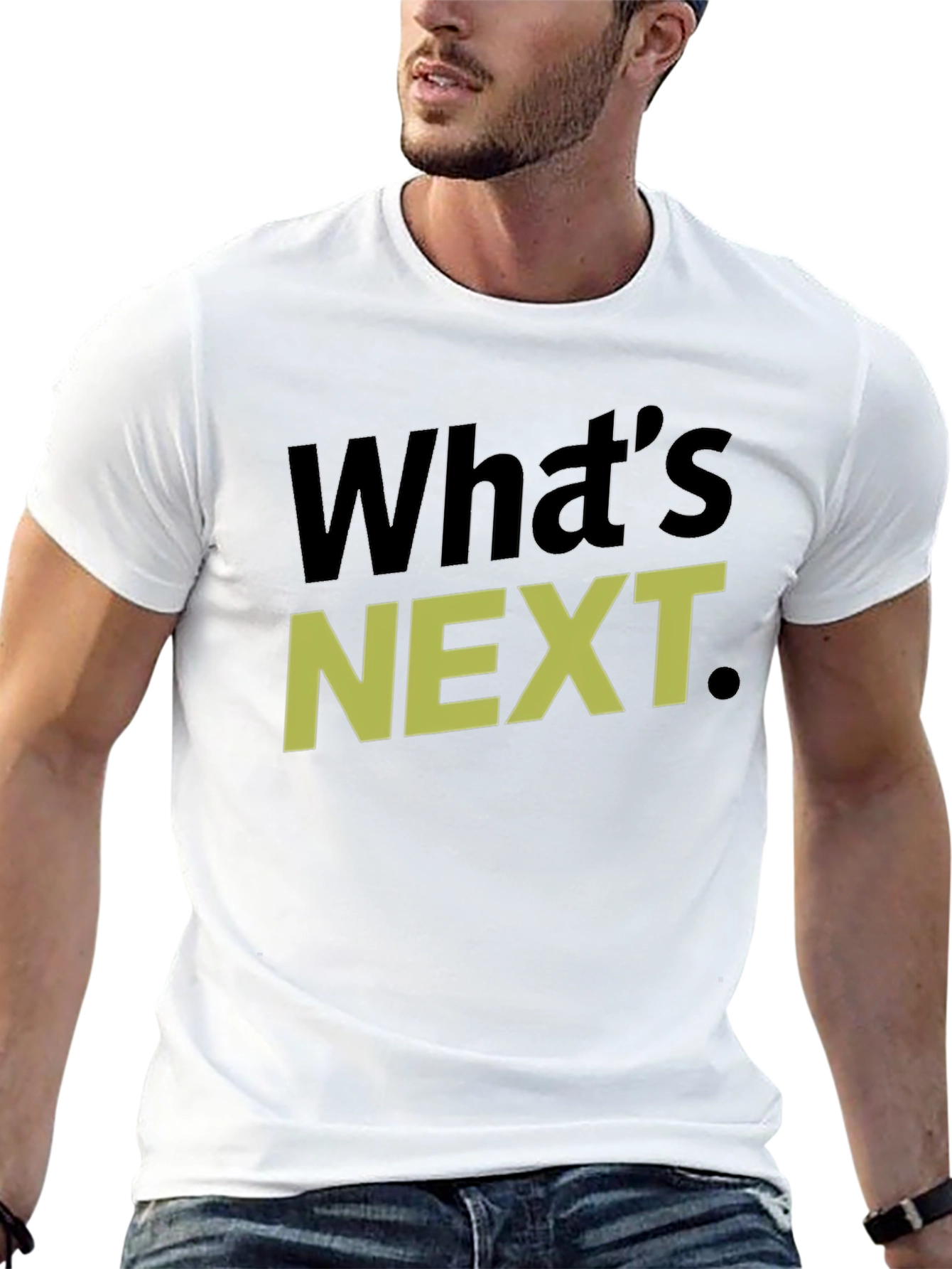 Black What's Next T-Shirt, Graphic Tee, Casual Wear view 13