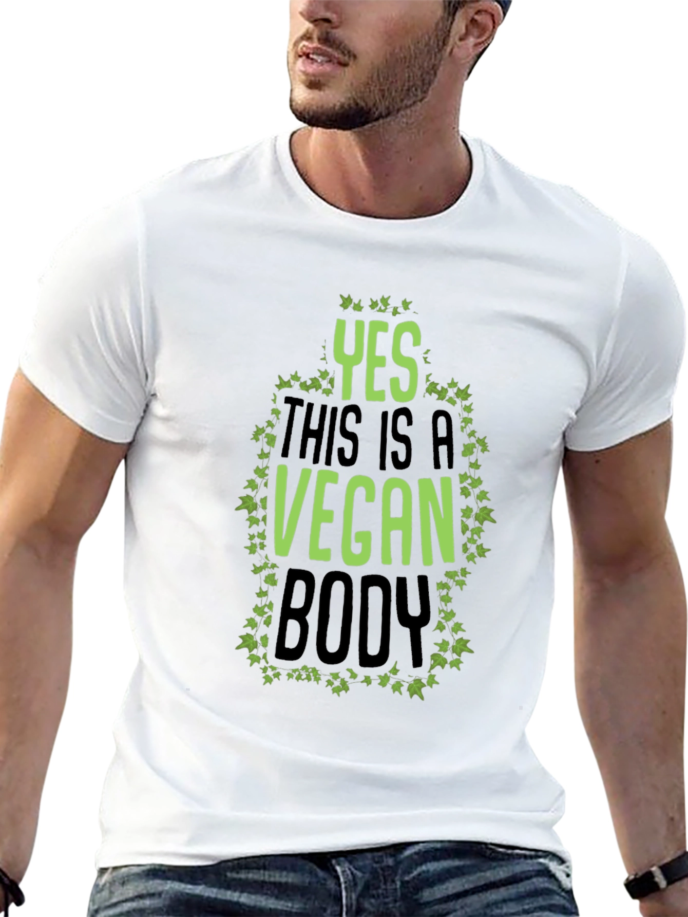 Black Yes This Is A Vegan Body Black T-Shirt view 13