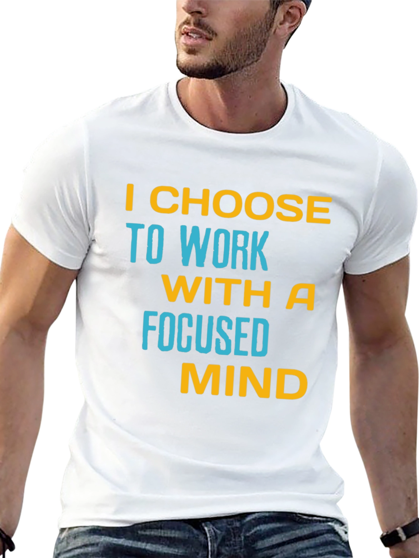 Black Focused Mind T-Shirt - Motivational Black Tee view 13