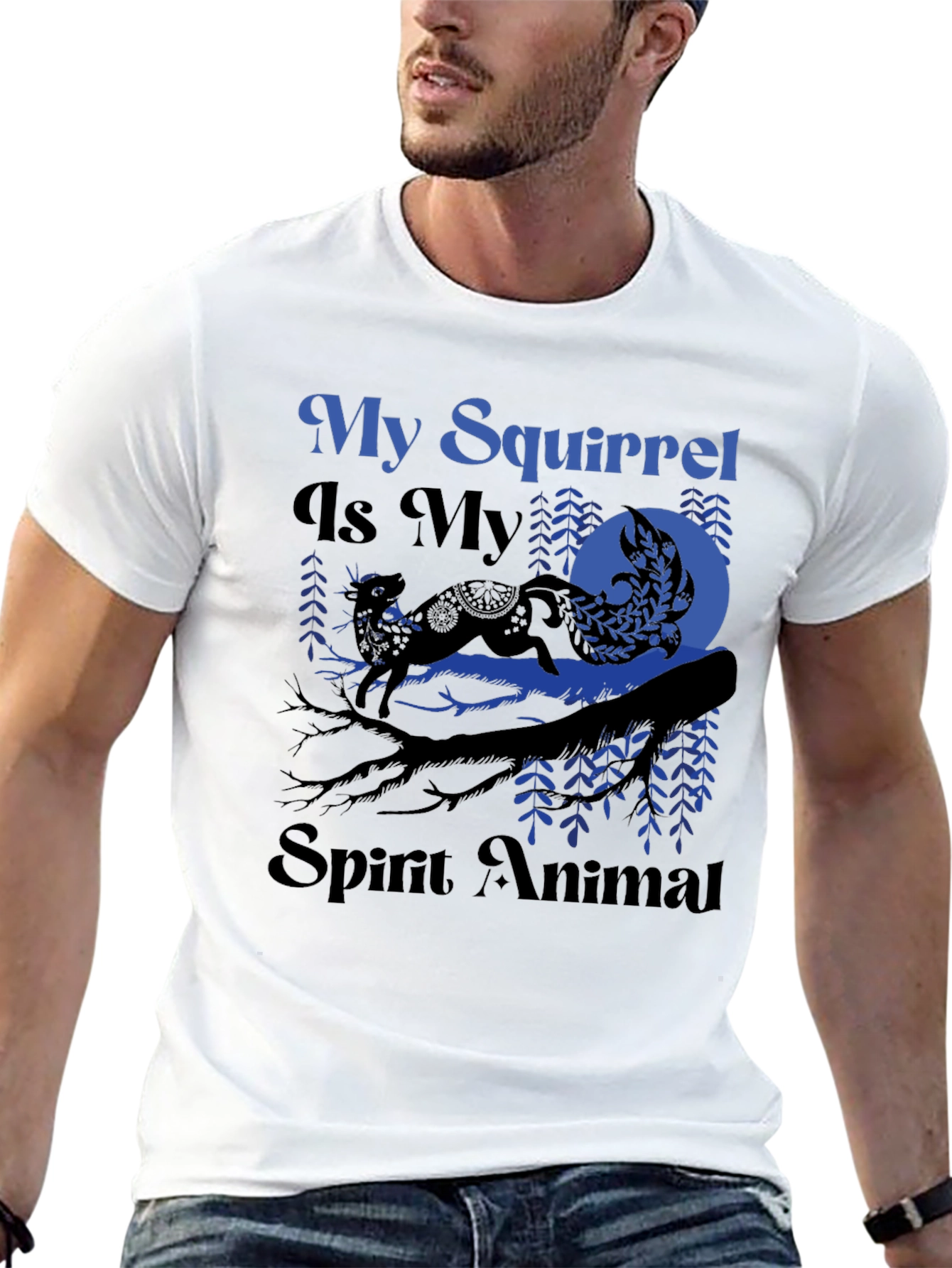 Black My Squirrel Is My Spirit Animal T-Shirt view 13