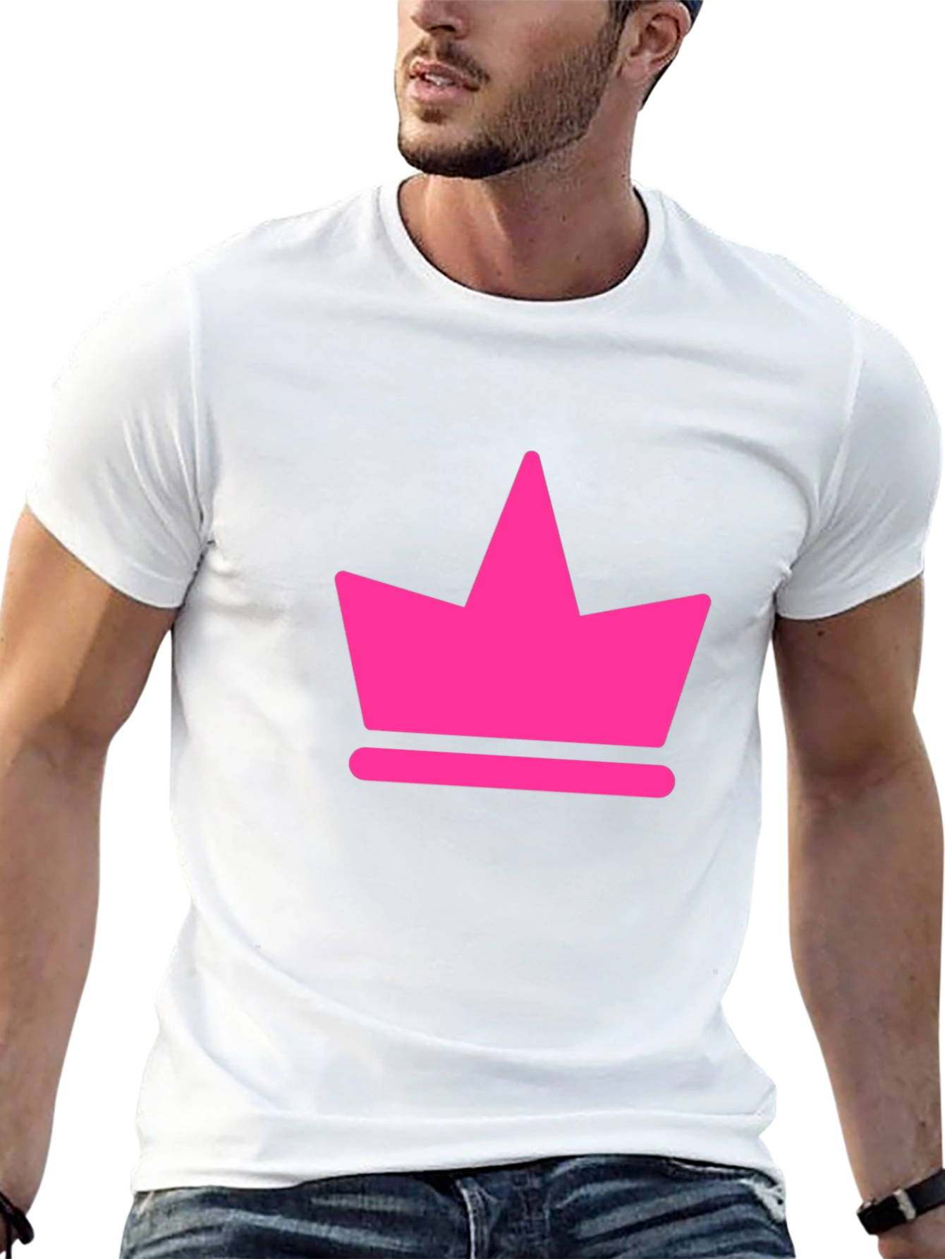 Black Pink Crown Graphic Black T-Shirt view 13