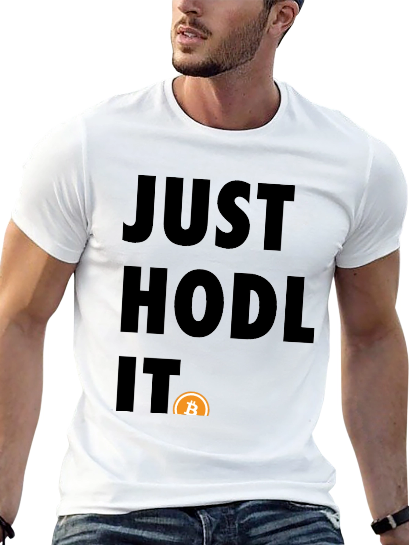 Black Just Hodl It Bitcoin Graphic Tee view 13