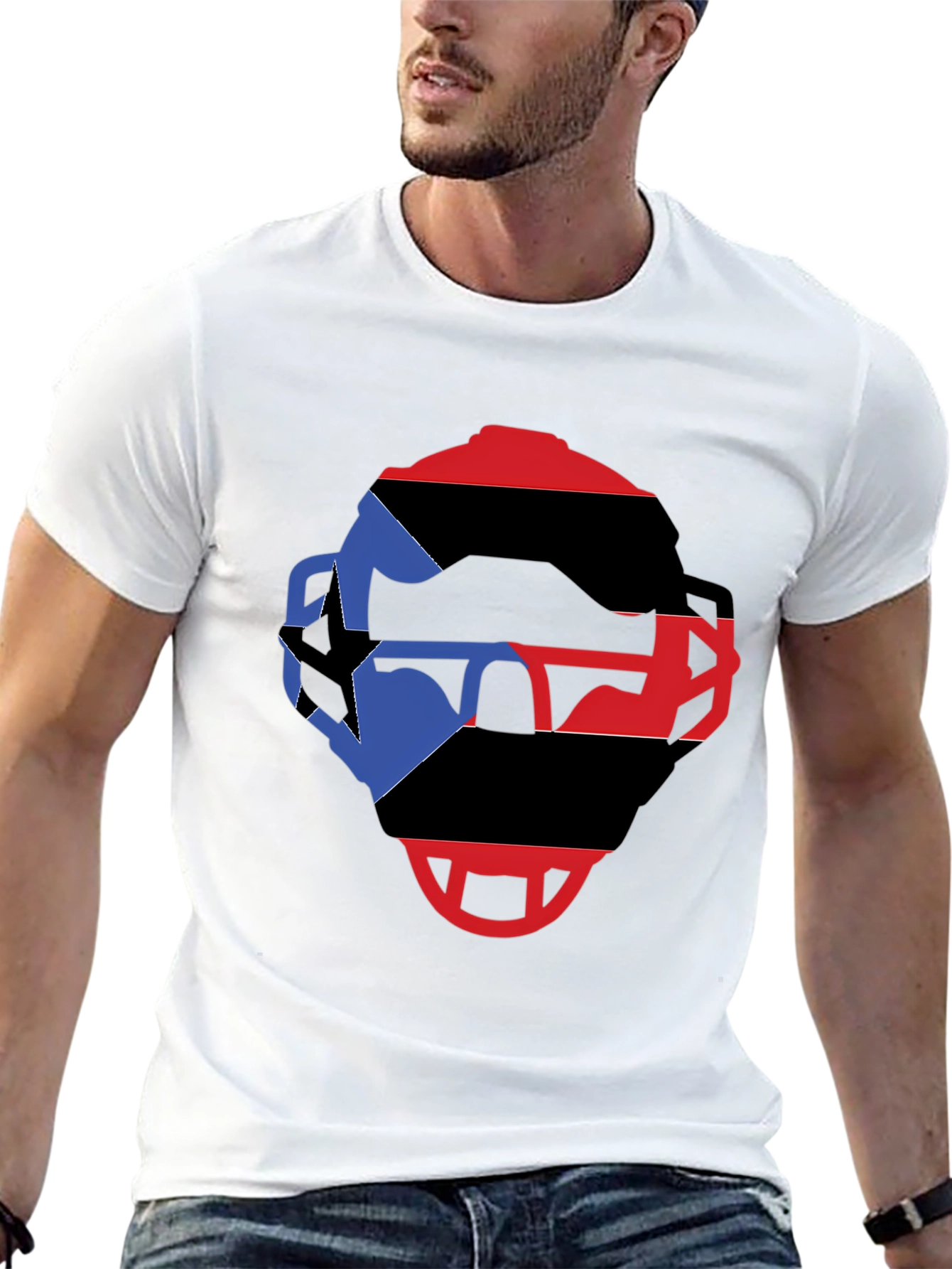 Black Helmet Graphic T-Shirt - Bold Colors view 13