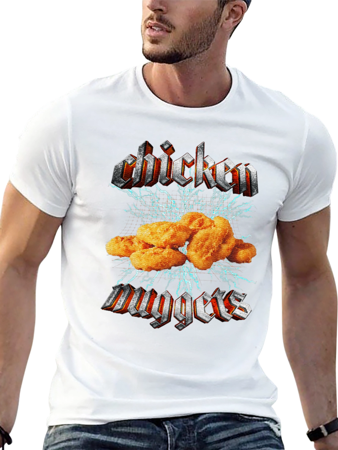 Black Chicken Nuggets Black T-Shirt - Foodie Humor view 13