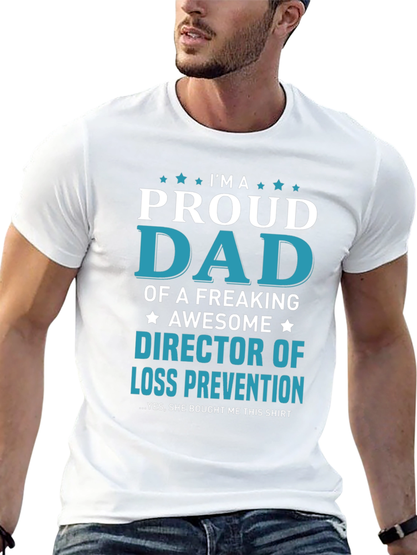 Black Proud Dad Director of Loss Prevention Graphic T-Shirt view 13
