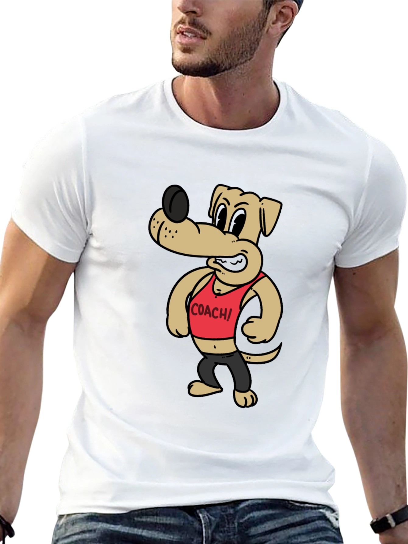Black Cartoon Dog Coach Graphic Tee view 13