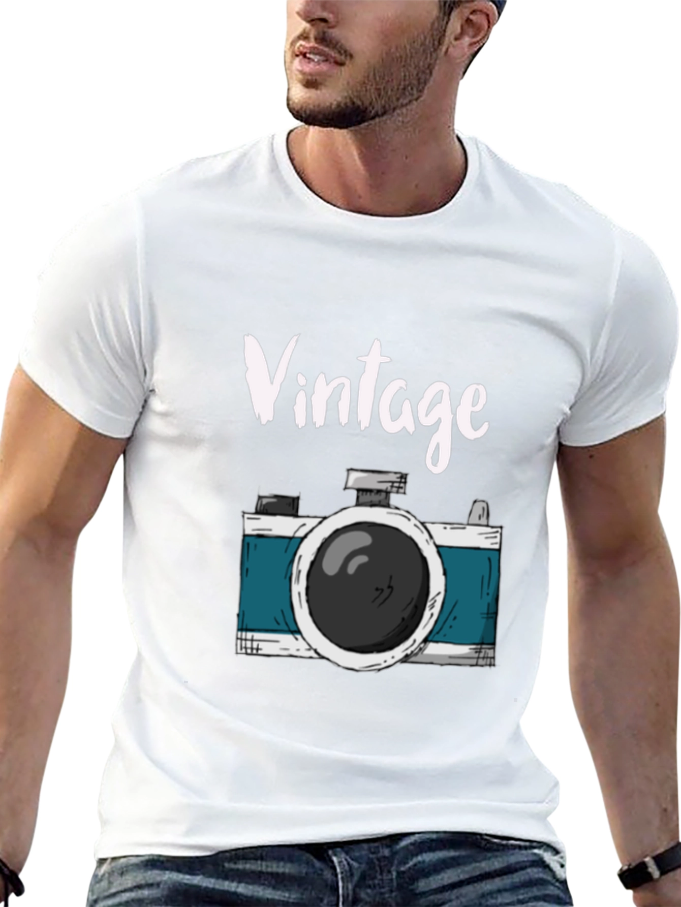 Black Vintage Camera Graphic Tee view 13