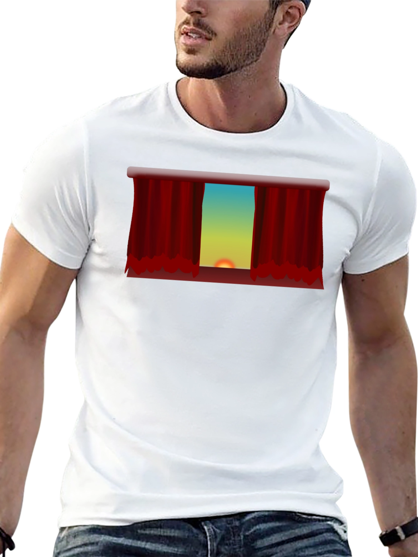 Black Sunset Theater Curtain Graphic Tee - Unisex view 13