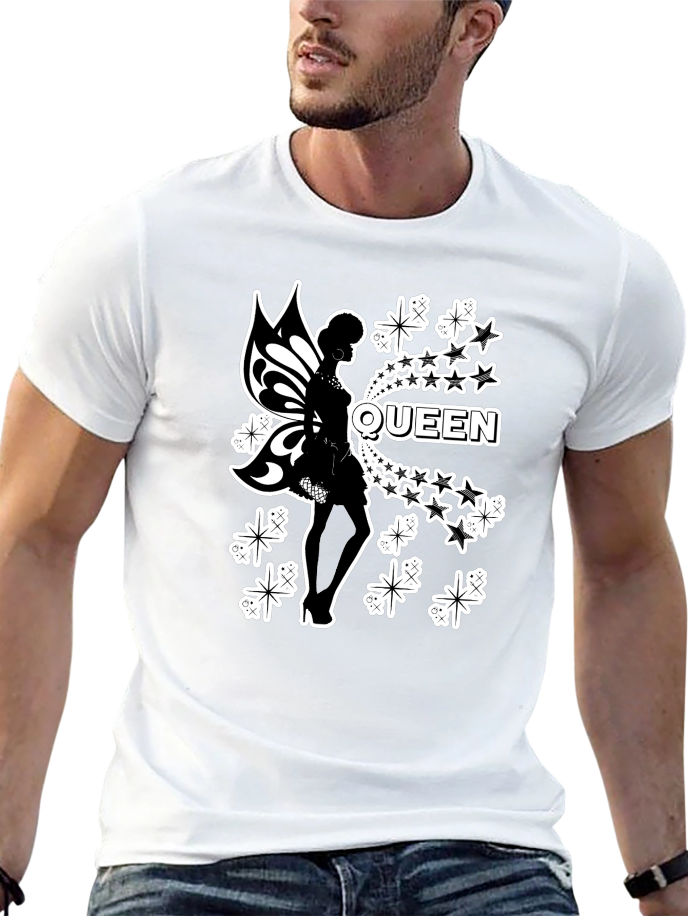 Black Queen Fairy Graphic Black T-Shirt view 13
