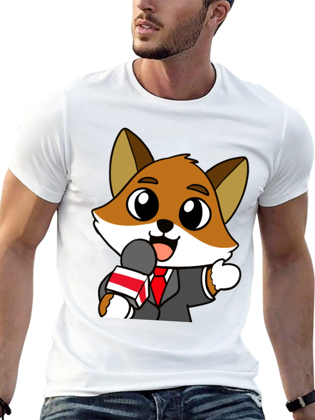 Black Fox News Reporter Graphic Tee view 13