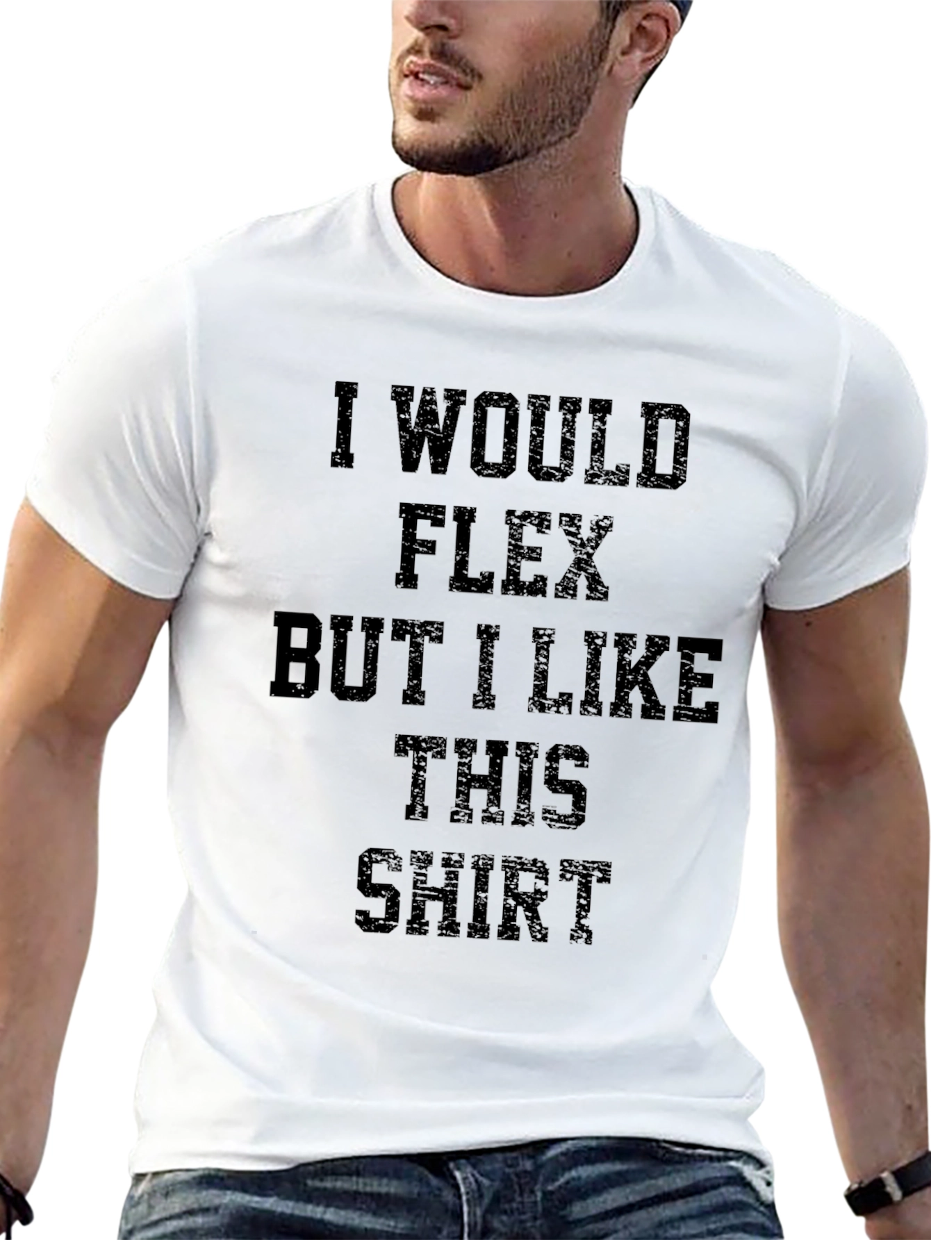Black Funny Flex Shirt - I Would Flex But I Like This Shirt view 13