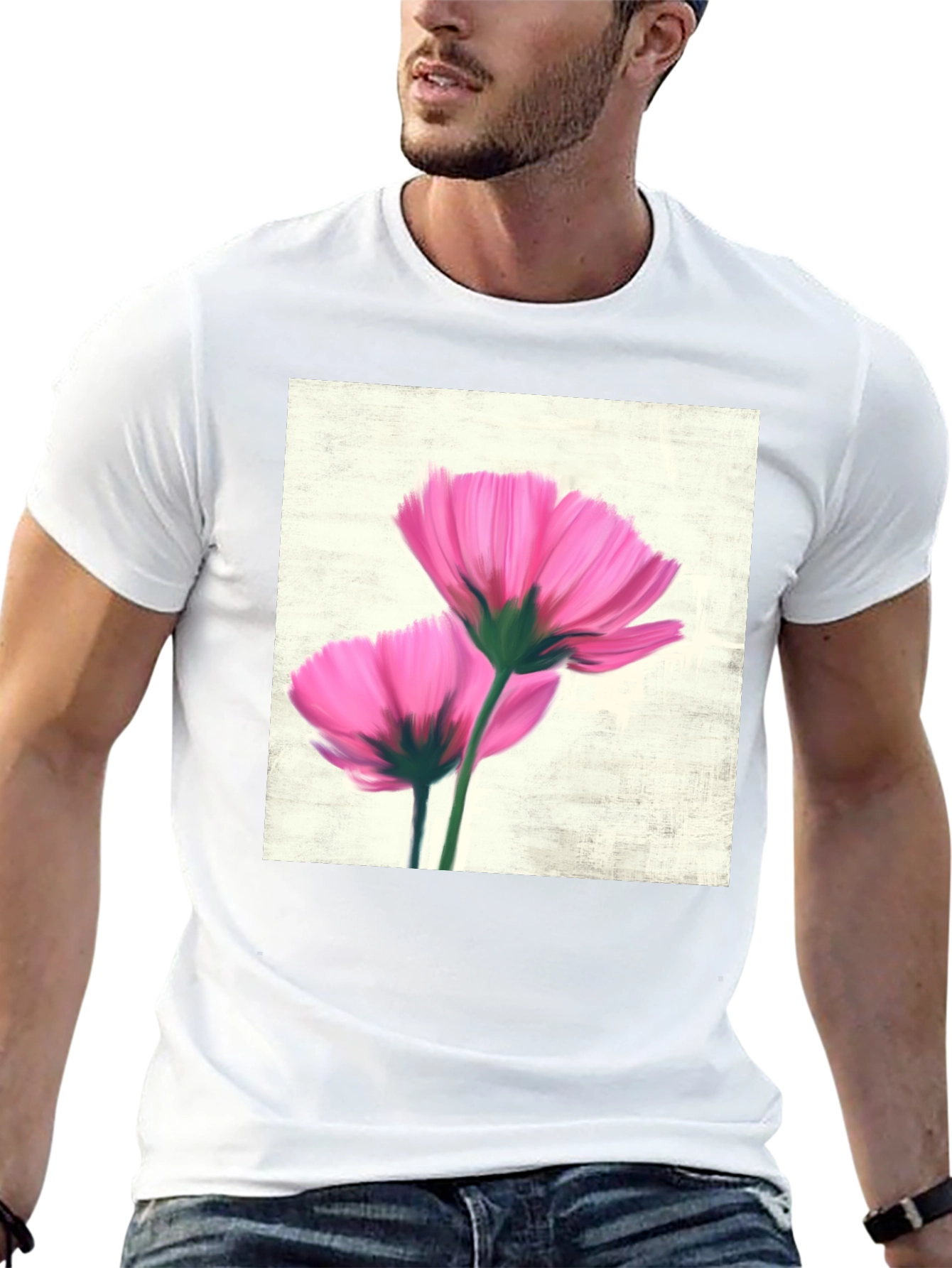 Black Floral Print Black T-Shirt view 13