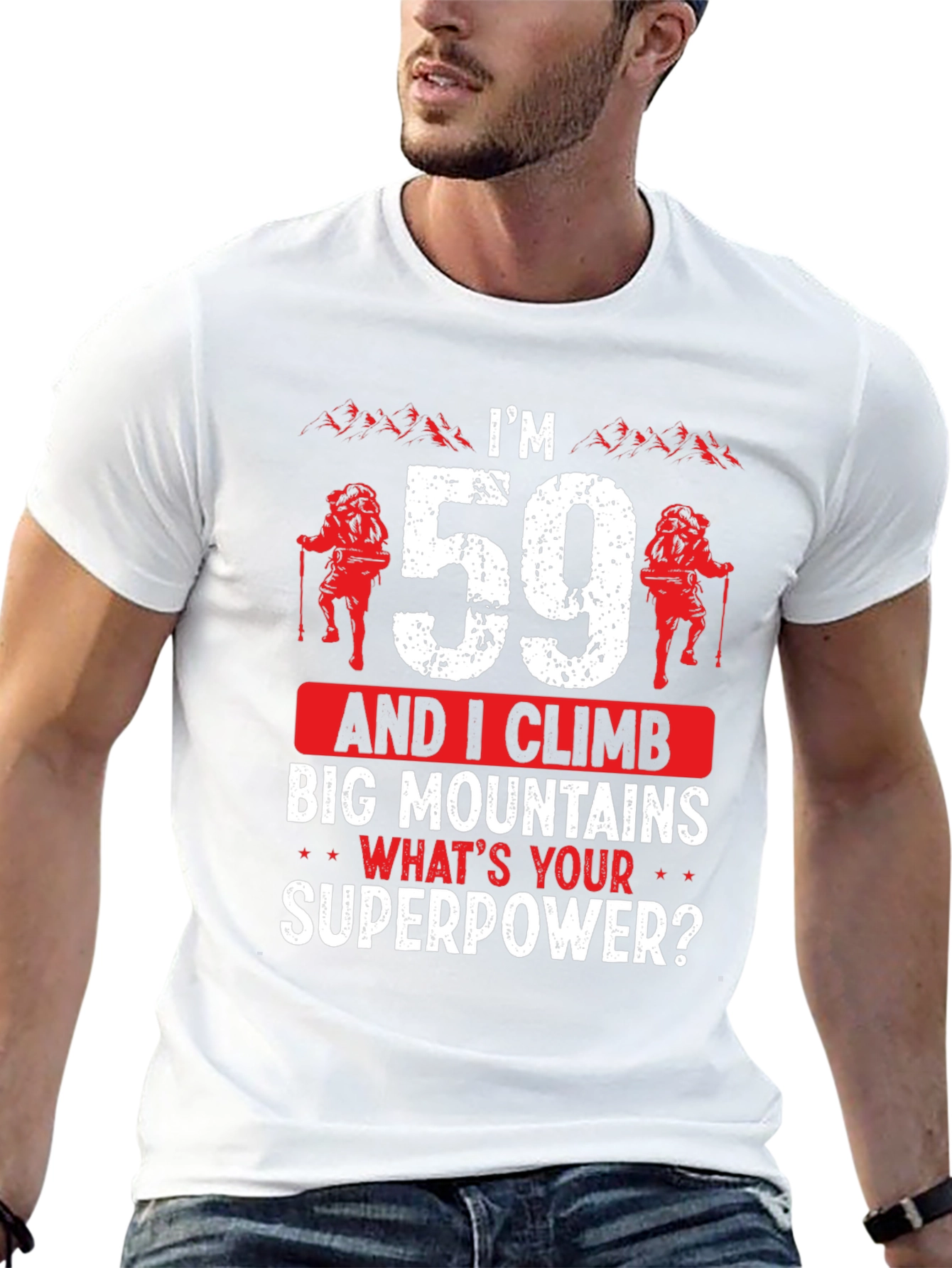 Black I'm 59 and I Climb T-Shirt view 13