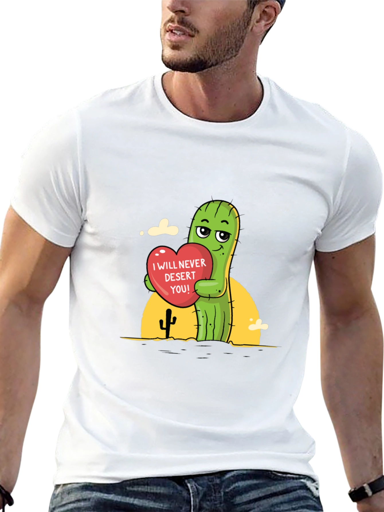 Black Cactus Love T-Shirt - 'I Will Never Desert You!' view 13