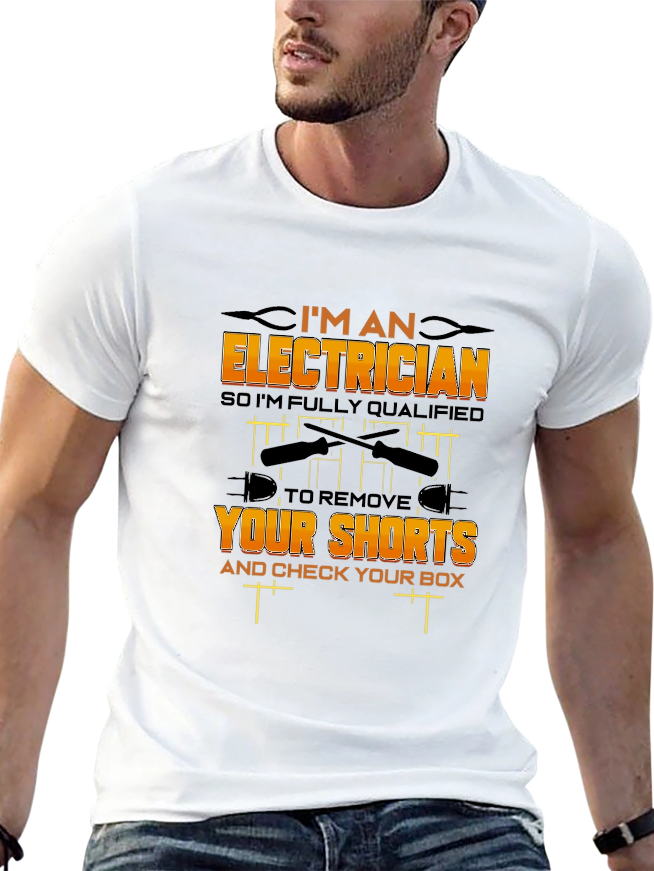 Black Electrician Humor Graphic T-Shirt view 13