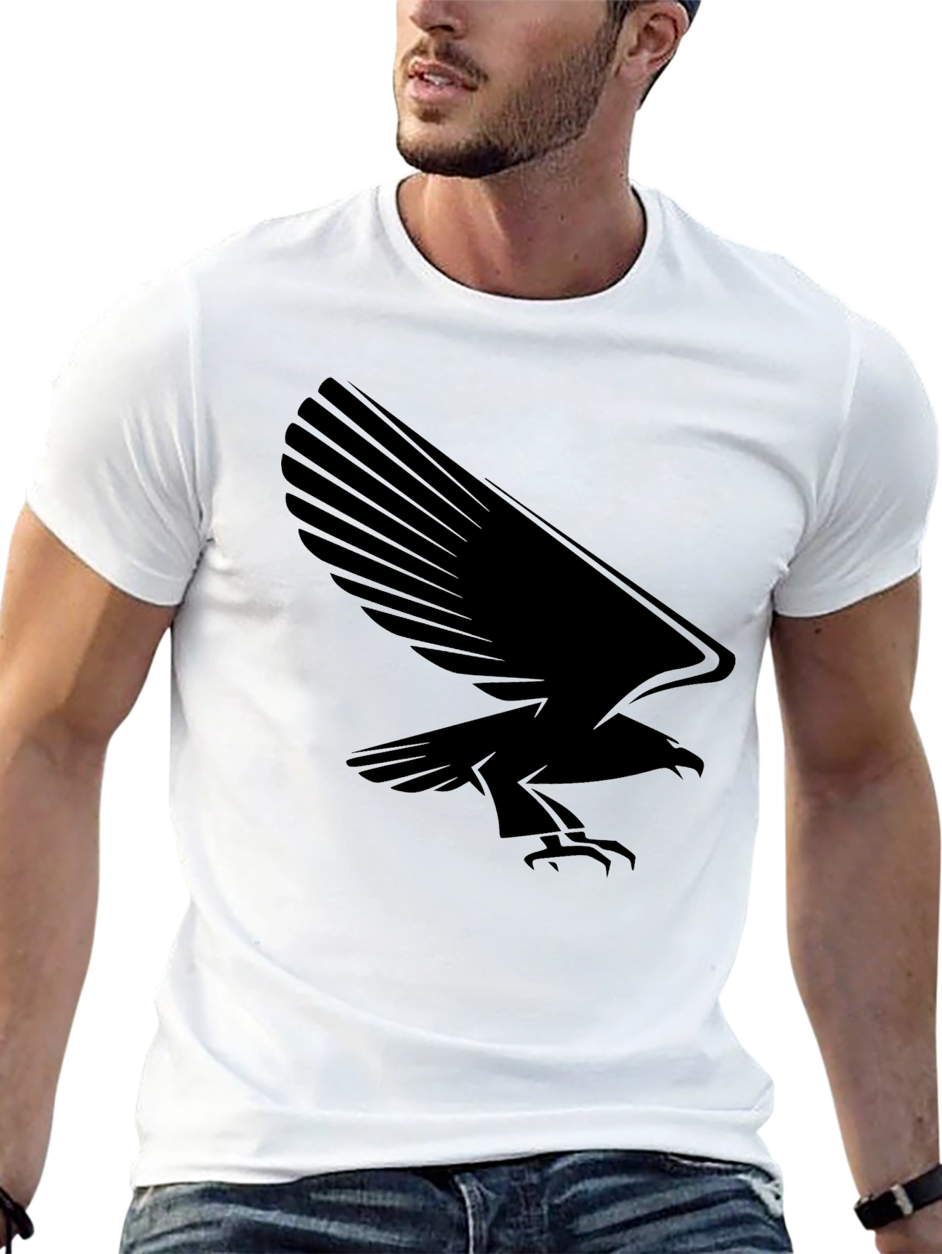 Black Bold Black Eagle Graphic Tee - Stylish Menswear view 13